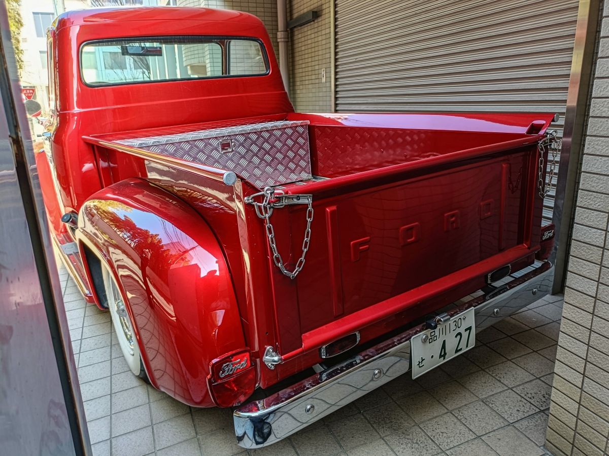 Curbside Find: 1955 Ford F-100 Pickup – Shiny Red Toy Truck 6 IMG20260215102835 edited