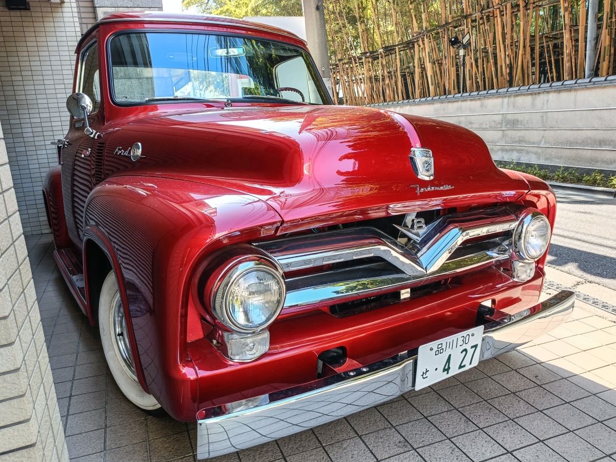Curbside Find: 1955 Ford F-100 Pickup – Shiny Red Toy Truck 1 IMG20260215102859 edited