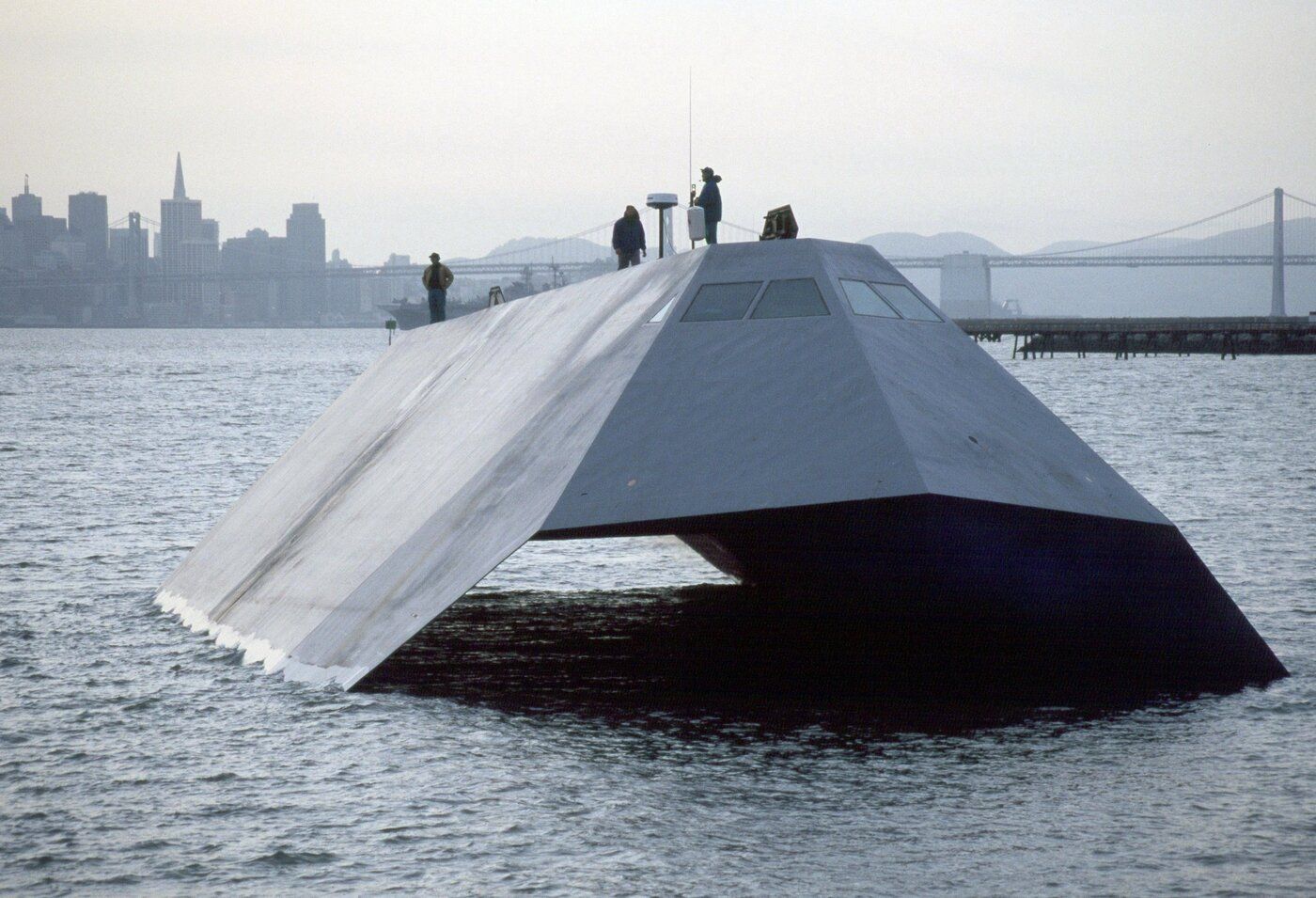 HMB-1: This Rusty Barge Was Built By The CIA For A Top Secret Cold War Recovery Mission 5 rsz us navy sea shadow stealth craft