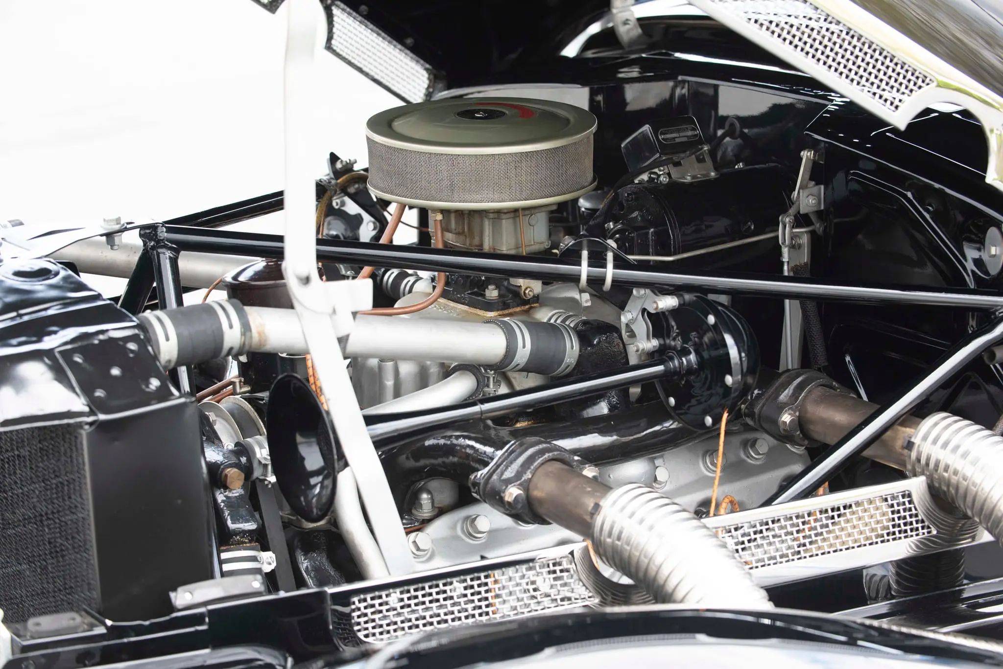 Engine compartment of 1937 Cord 812 Phaeton