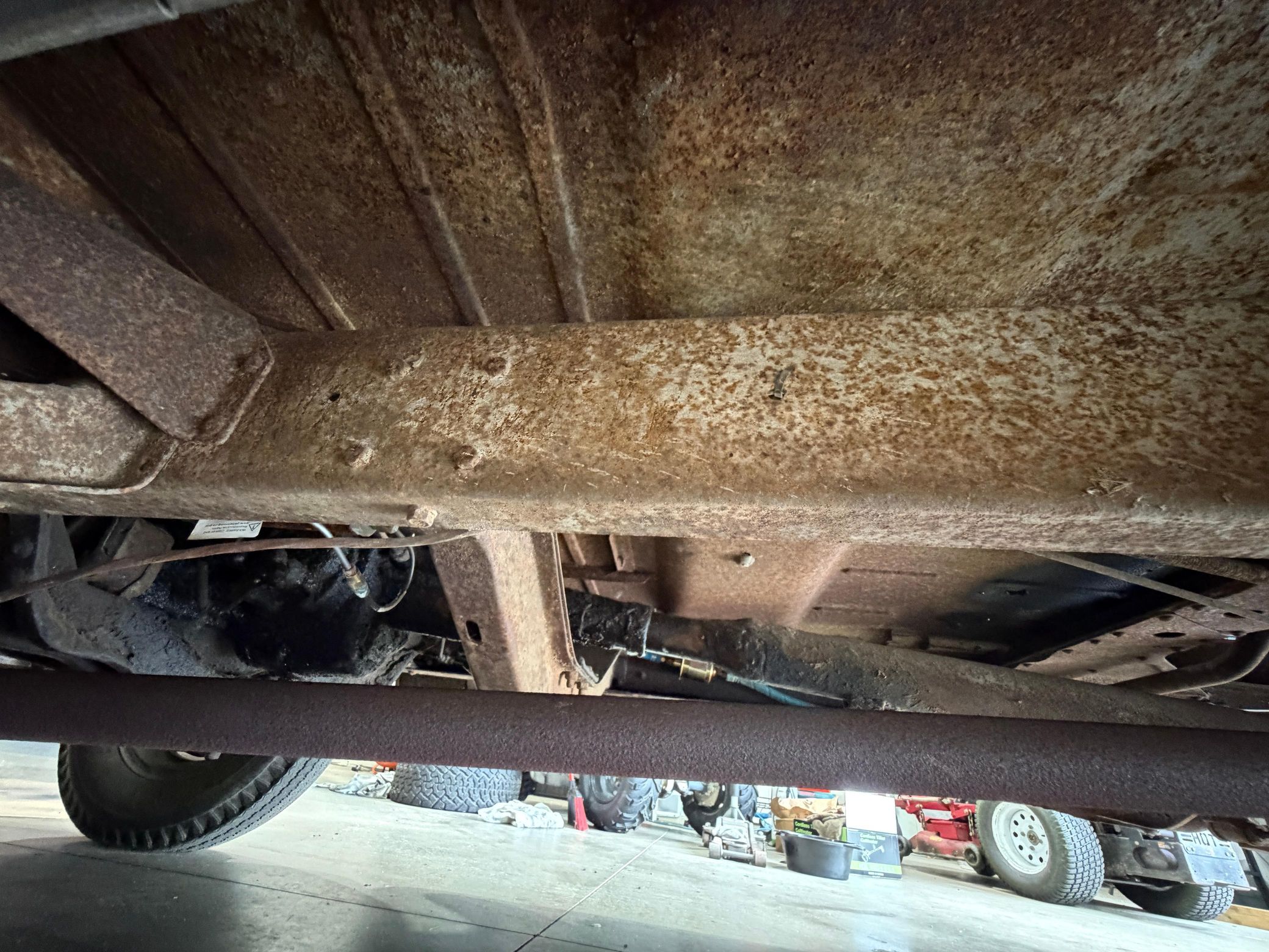 Undercarriage of 1953 Chevy truck