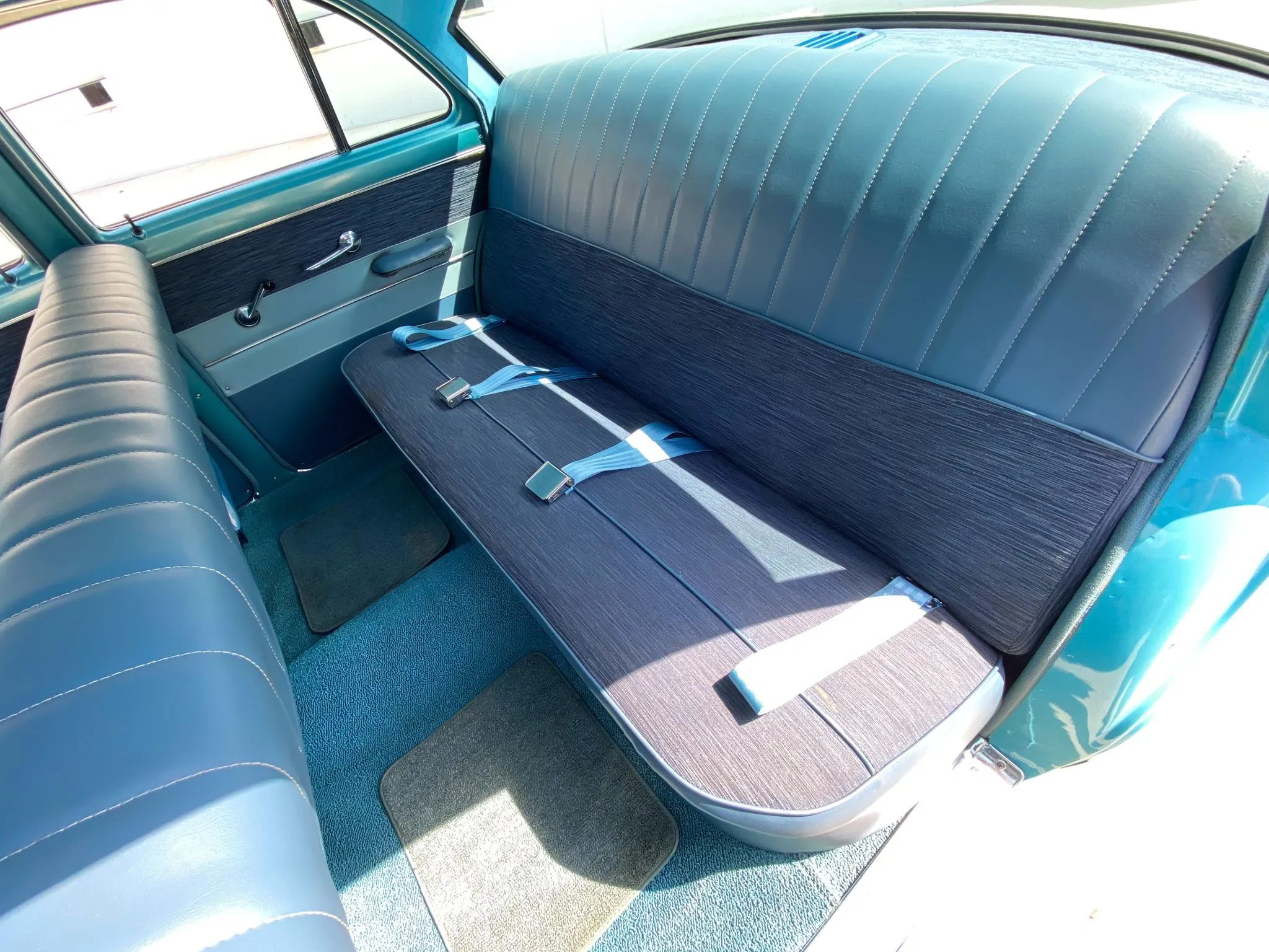 1963 Ford Fairlane 500 Sedan With 260 V8 And 3-Speed/Overdrive: Suddenly It's 1955 8 Back seat of a 1955 Ford, seen from the left