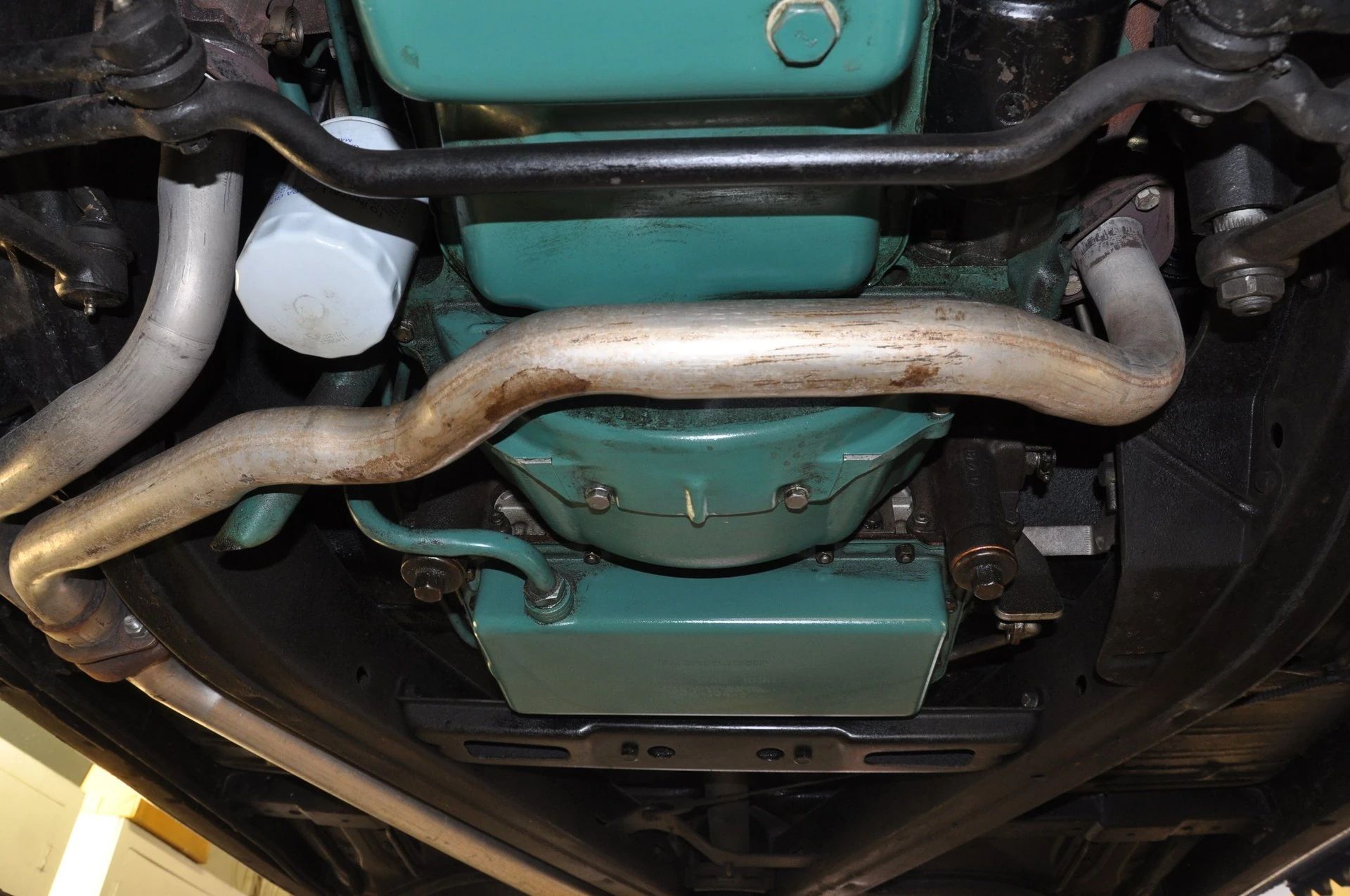 Exhaust system under a 1962 Buick