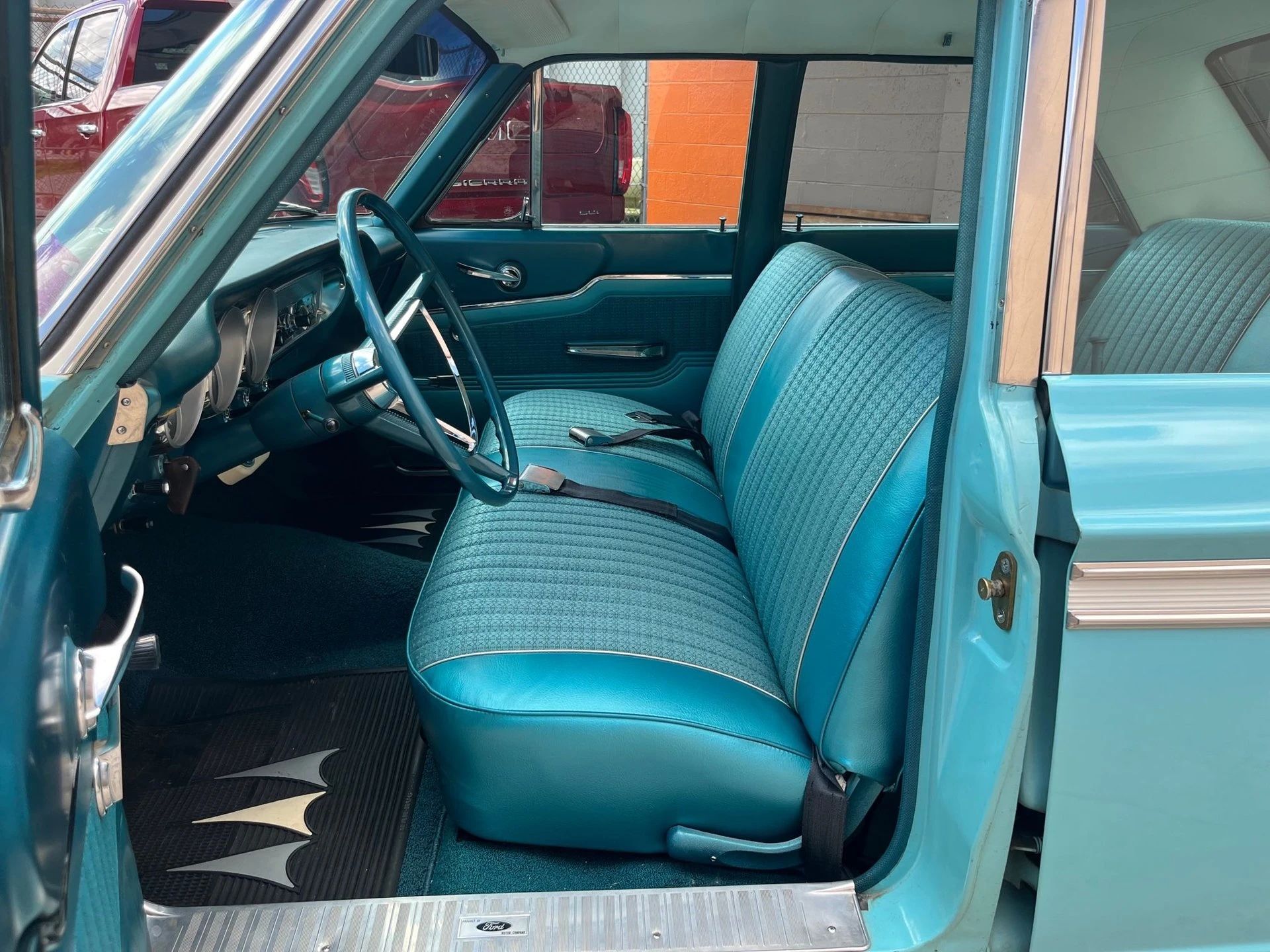 1963 Ford Fairlane 500 Sedan With 260 V8 And 3-Speed/Overdrive: Suddenly It's 1955 10 Front seat of a 1963 Fairlane sedan, seen through the driver's door