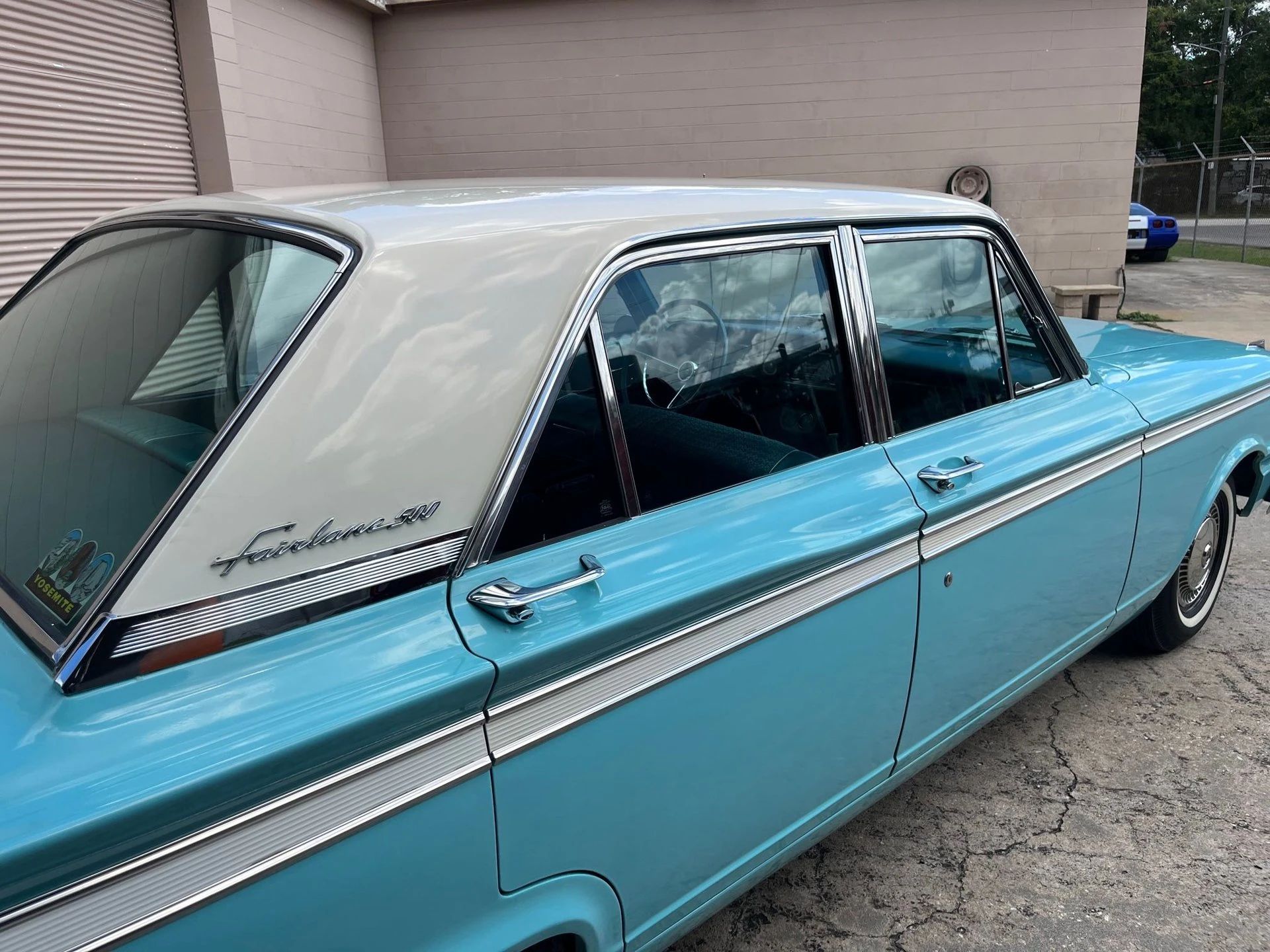 1963 Ford Fairlane 500 Sedan With 260 V8 And 3-Speed/Overdrive: Suddenly It's 1955 17 Right side of the roof and doors of a 1963 Fairlane sedan
