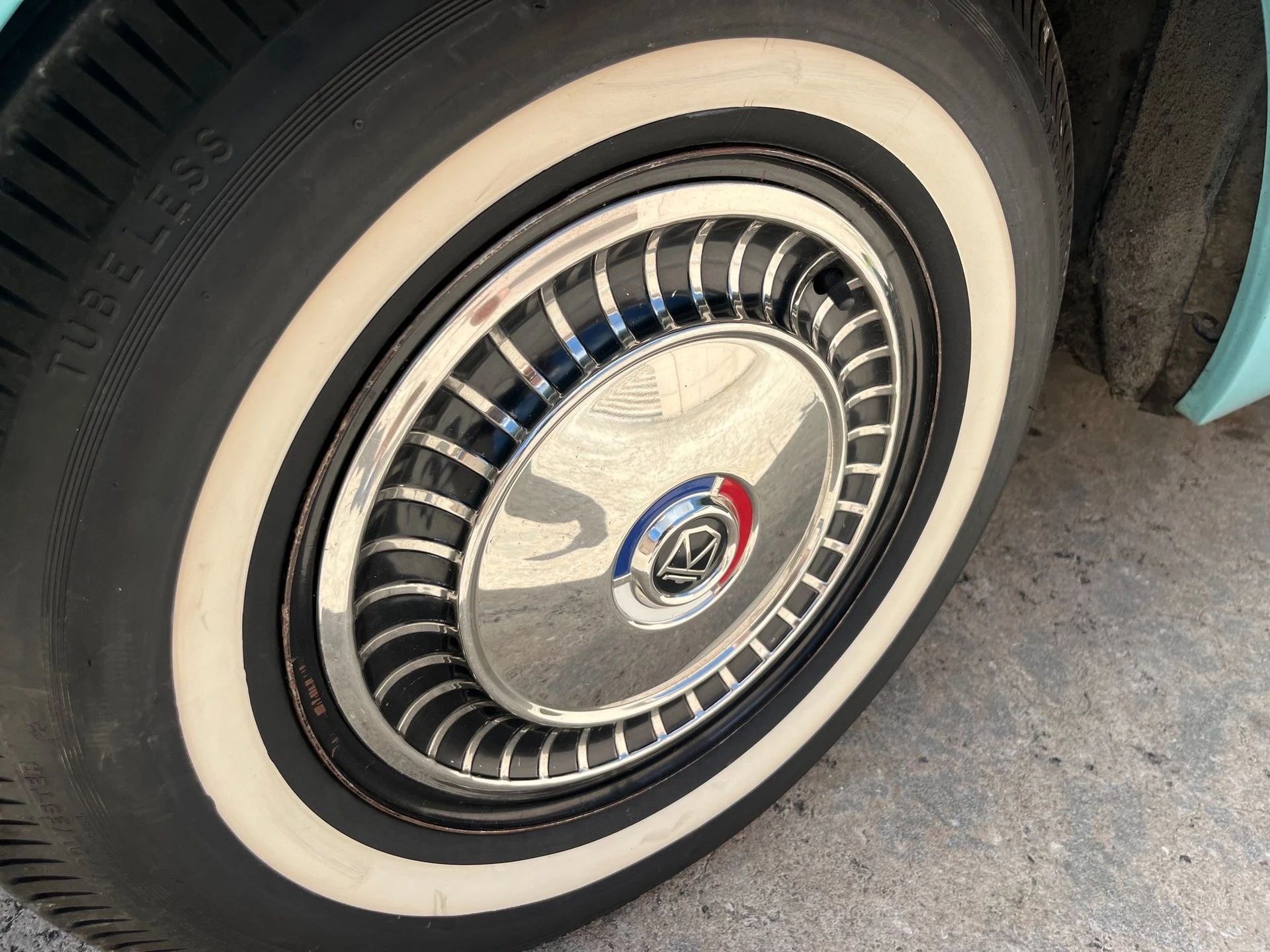 1963 Ford Fairlane 500 Sedan With 260 V8 And 3-Speed/Overdrive: Suddenly It's 1955 14 Wheel cover on a whitewall tire