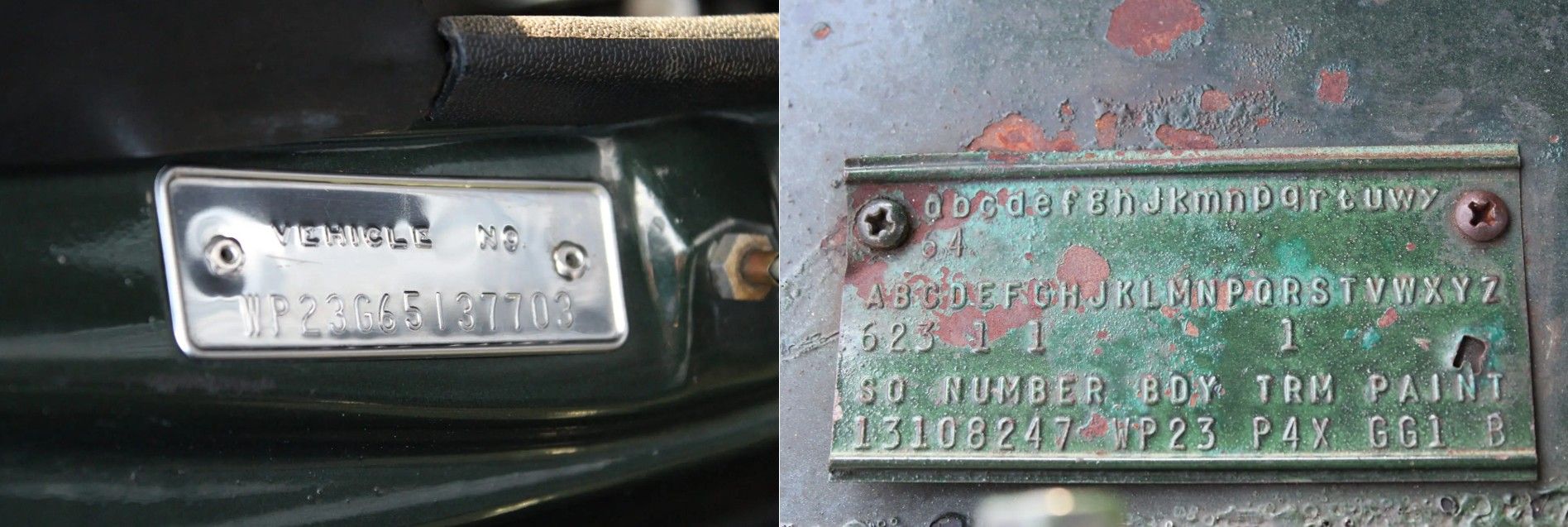 VIN tag and fender tag of 1966 Dodge Coronet for sale