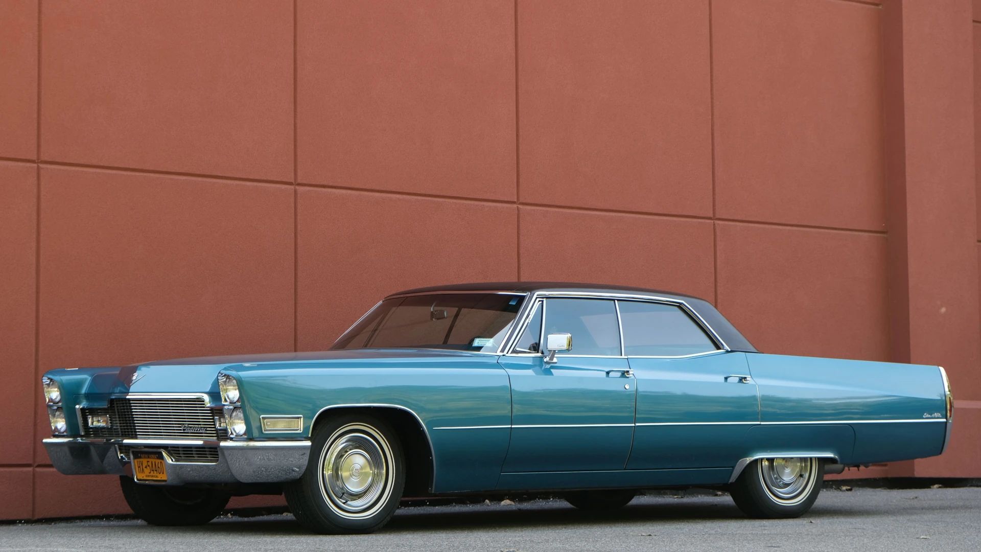 Left front 3q view of a 1968 Cadillac four-door hardtop