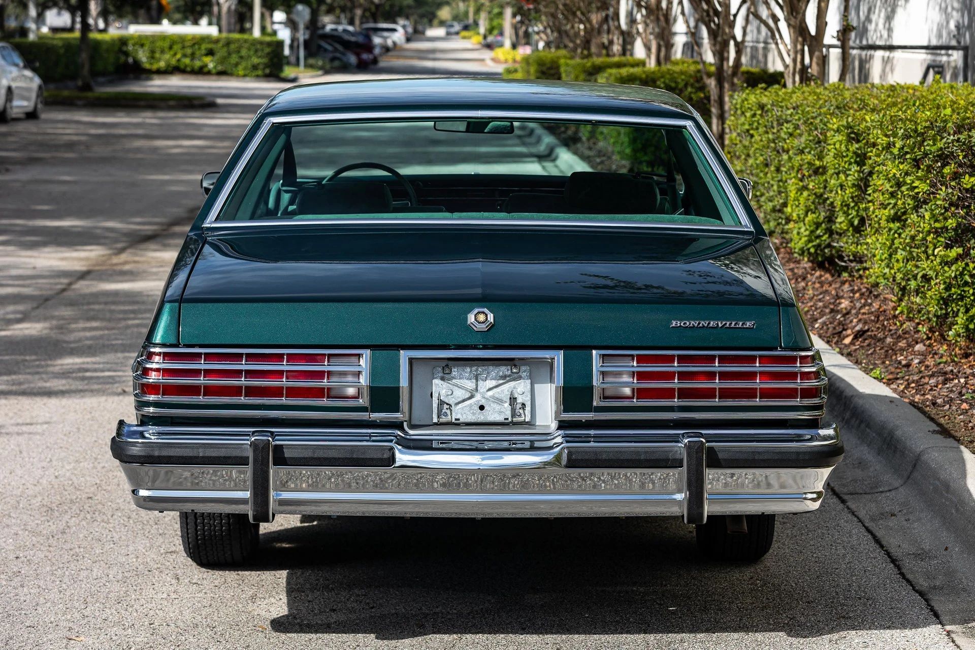 Rear view of a 1977 Pontiac two-door coupe