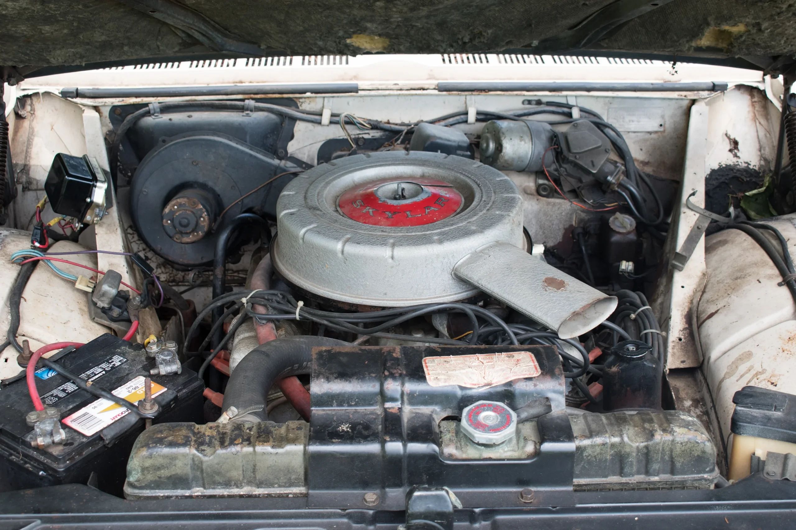 Engine in a 1961 Buick Skylark compact