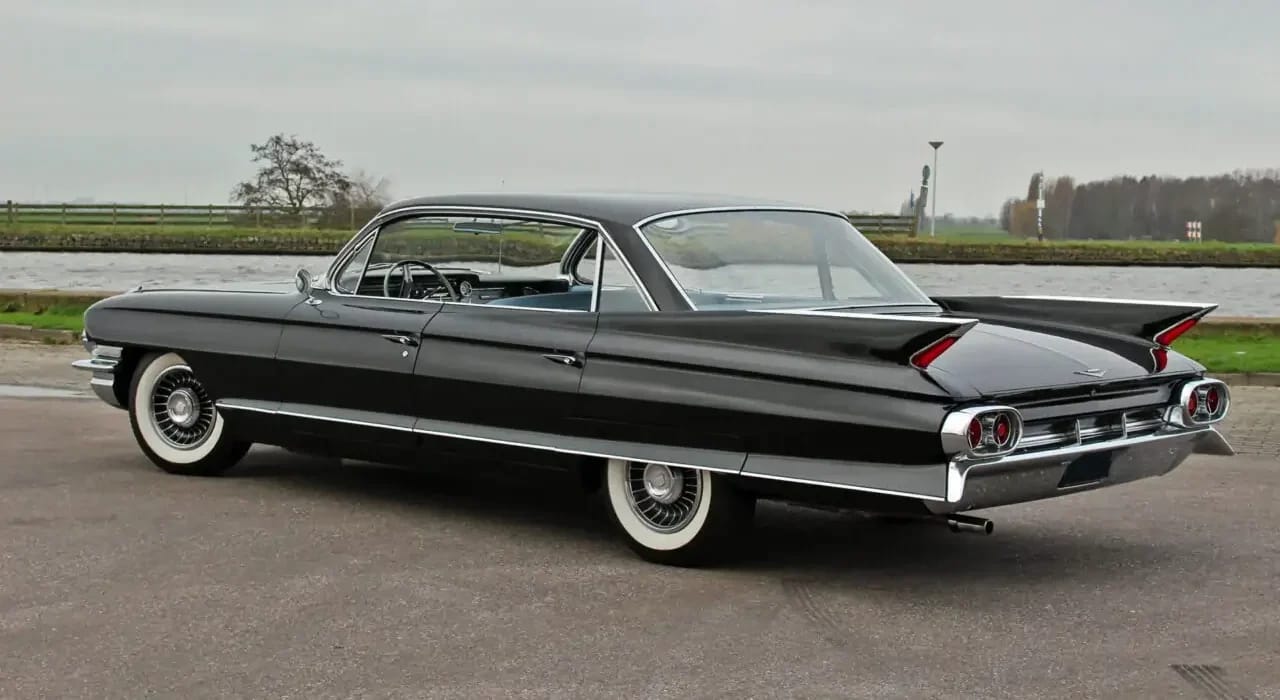 From Flattop To Formal: Cadillac's 1959–1964 Four-Window And Six-Window Four-Door Hardtops 24 Left rear 3q view of a 1961 Cadillac six-window four-door hardtop