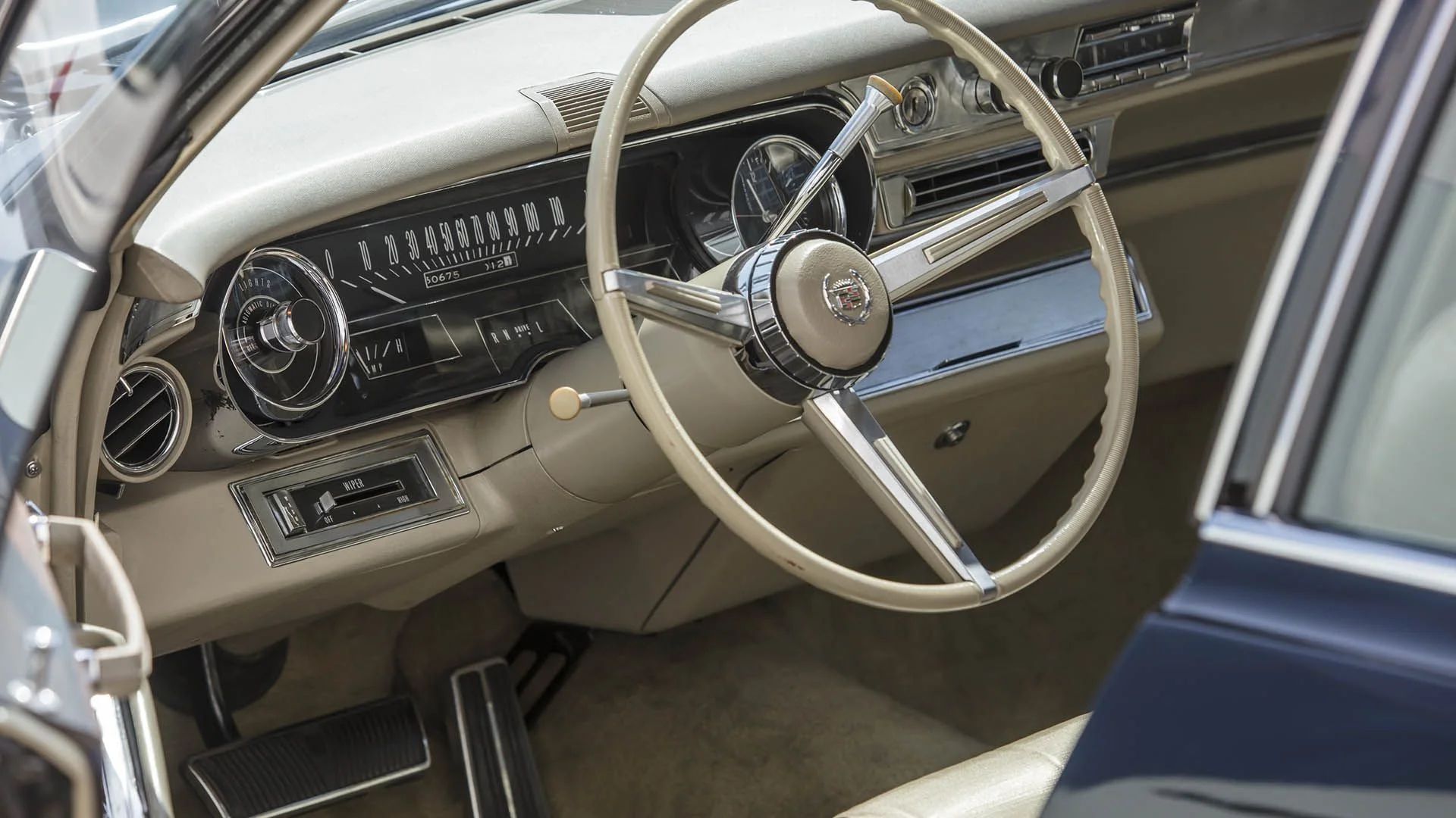1966 Cadillac Fleetwood Brougham: This World-Class Luxury Sedan Is A Front Runner For "Peak Cadillac" 15 Dashboard and steering wheel of a 1966 Cadillac, from the left