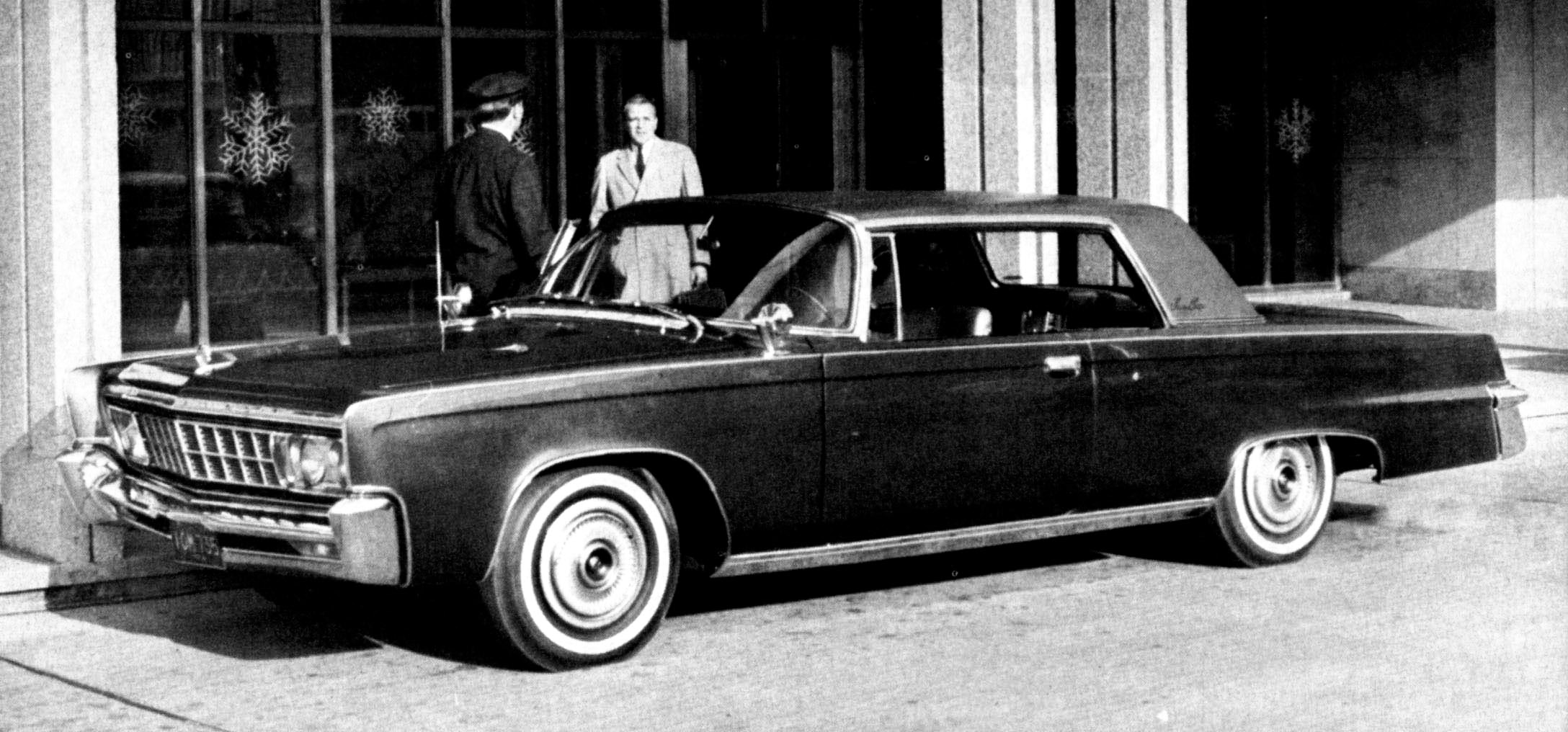 B&W photo of a 1966 Imperial two-door hardtop