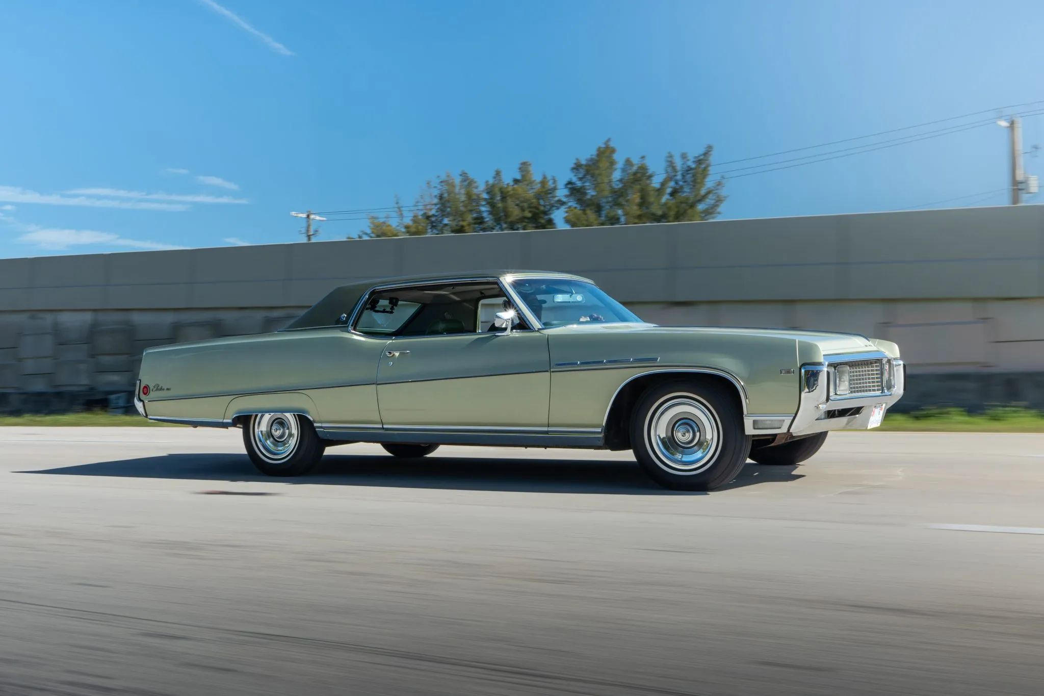 1969 Buick Electra 225 Custom: A Jolly Triple-Green Giant, But Buyer Beware 4 Right front 3q view of a 1969 Buick two-door hardtop on a Florida freeway