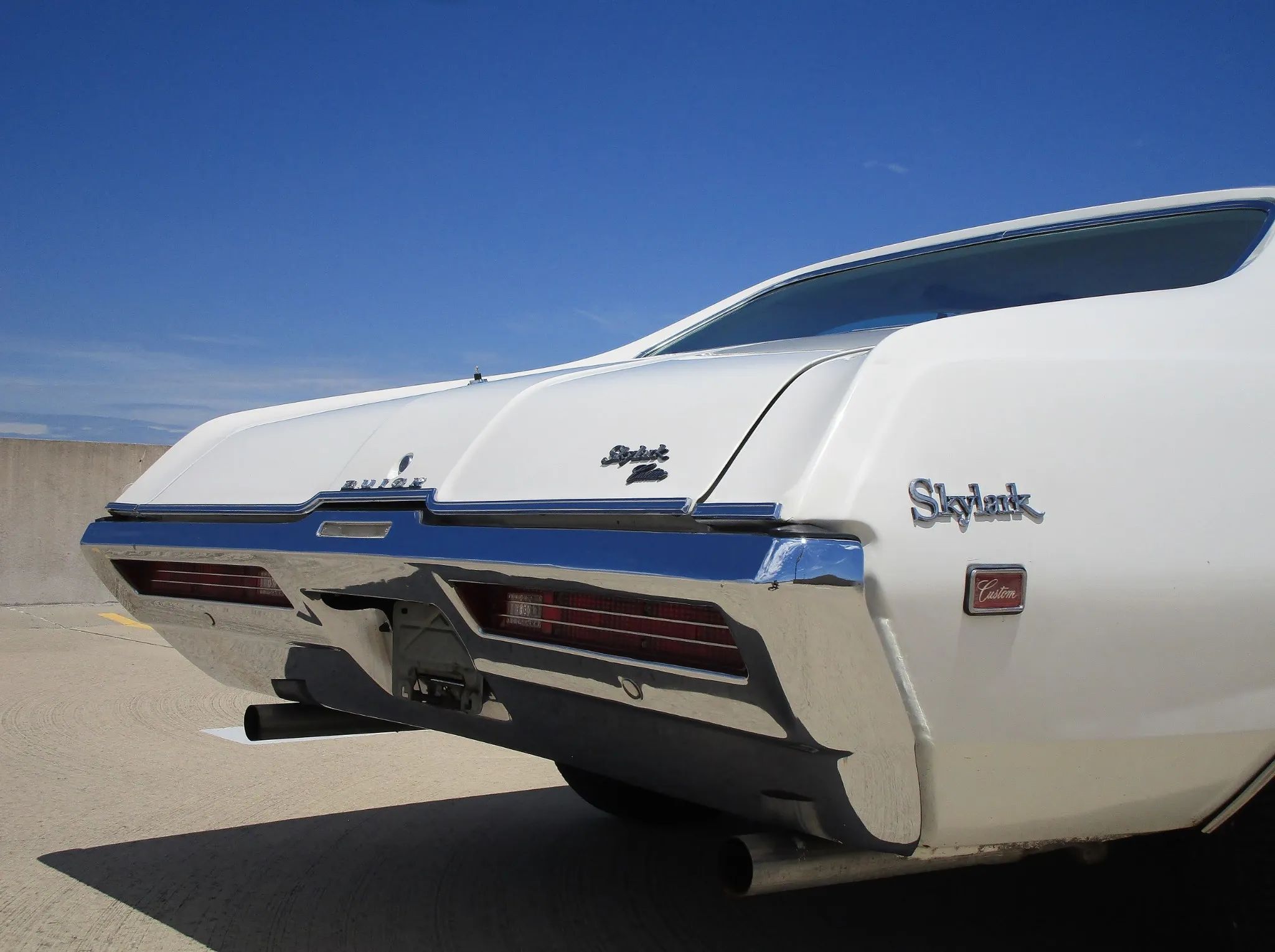 Tail of a 1969 Buick Skylark two-door hardtop, seen from the right
