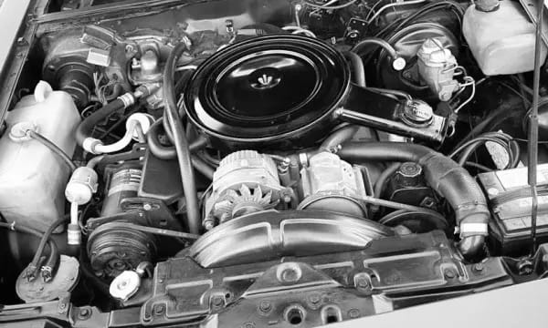 1975 Chevrolet Monza V8 engine room