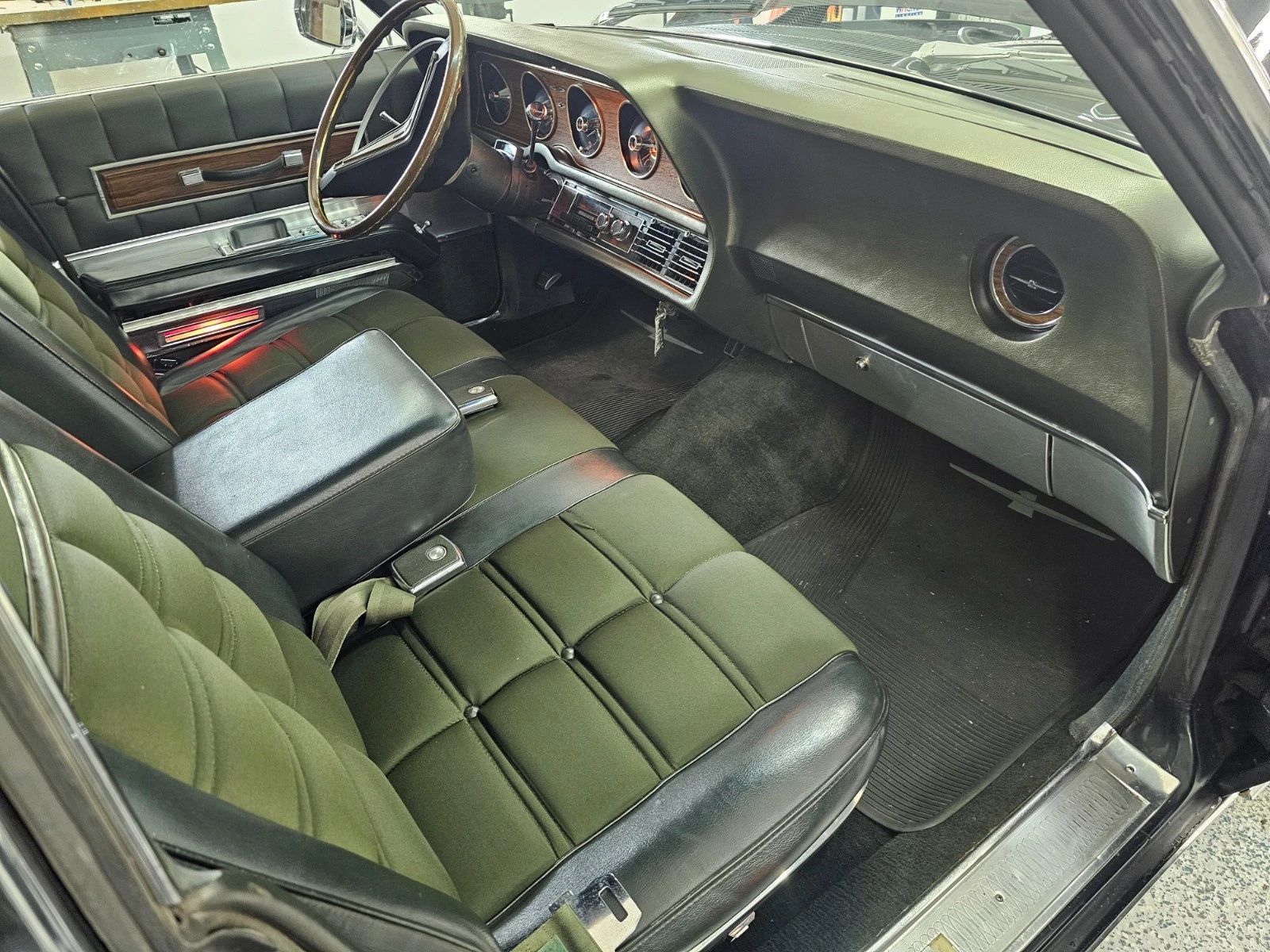 1969 Ford Thunderbird Four-Door Landau For Sale: A Two-Owner, Low-Mileage 'Bird In Raven Black...With A Green Interior 2 Green interior of 1969 Ford Thunderbird Landau