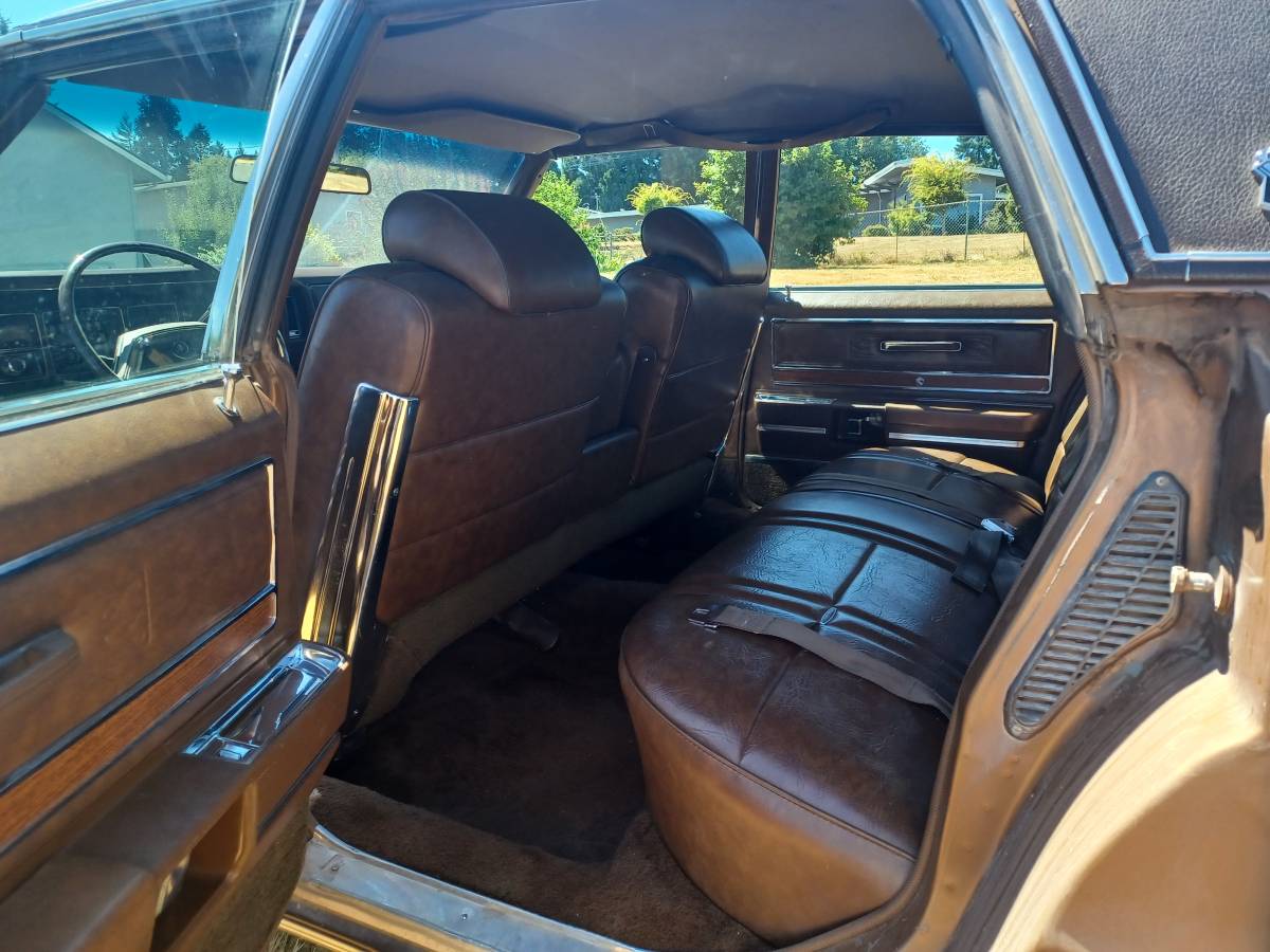 Rear seat of brown 1970 Buick Electra 225 Sedan