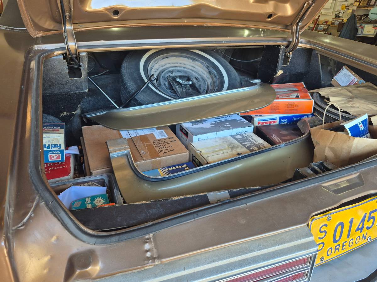 Luggage compartment of brown 1970 Buick Electra 225 Sedan