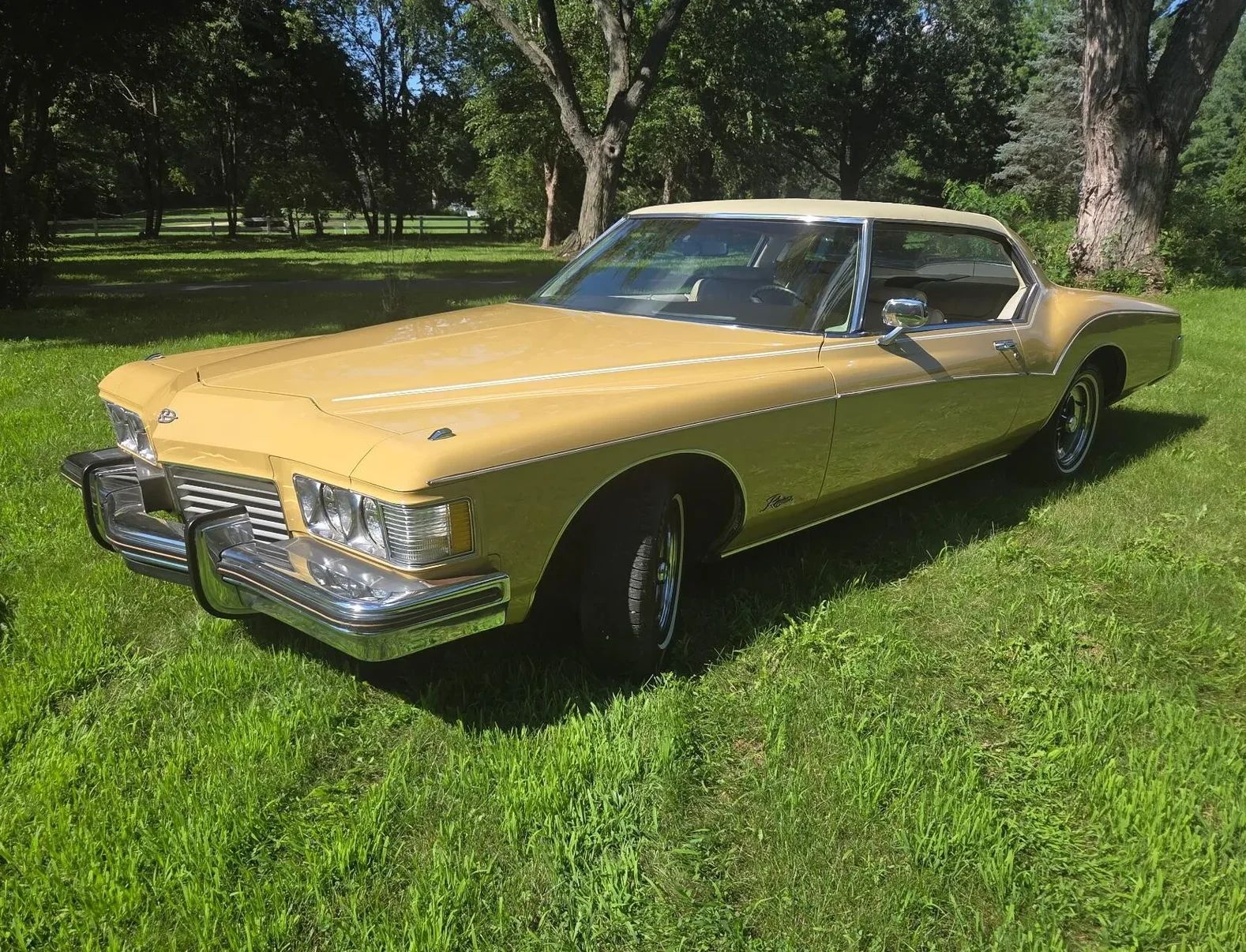 1973 Buick Riviera: A Slightly Toned-Down, Two-Owner Boattail 1 Driver front 3q view of beige 1973 Buick Riviera