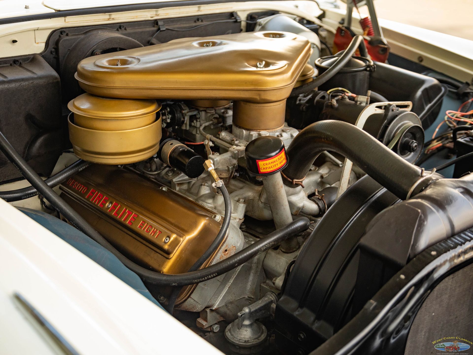 1956 DeSoto Adventurer and Fireflite Convertible: Two Very Rare Forward Look Cars In The Same Parking Lot 3 Engine compartment of 1956 DeSoto Adventurer