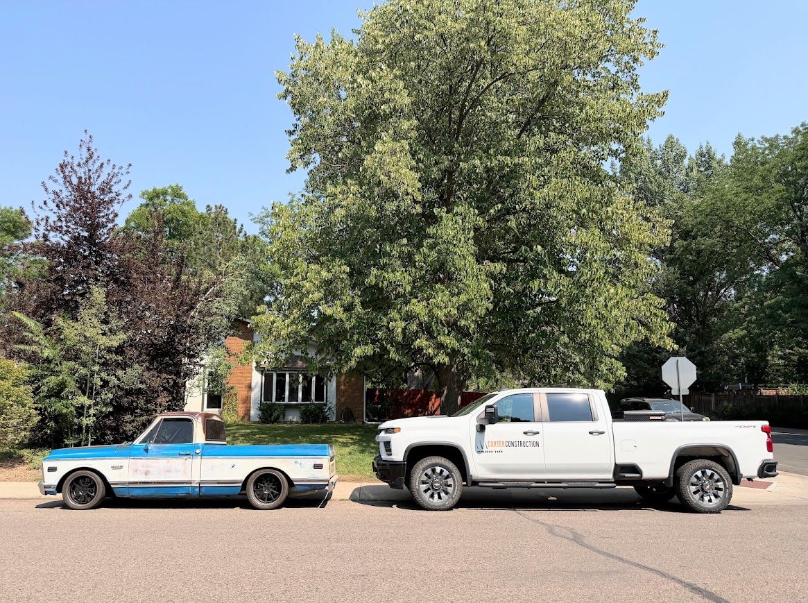 Curbside Juxtaposition: The Long And Short Of It 1 GMC 1500 Custom Chevrolet Silverado 2500