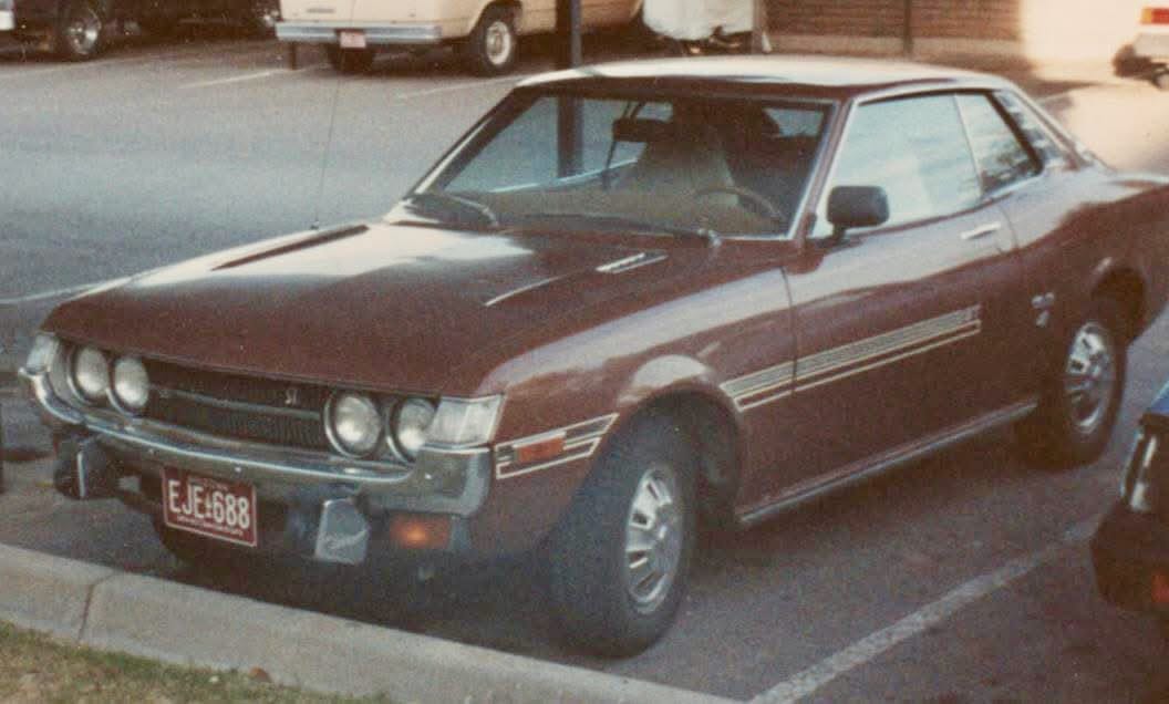 Brown 1974 Toyota Celica taken in February 1989