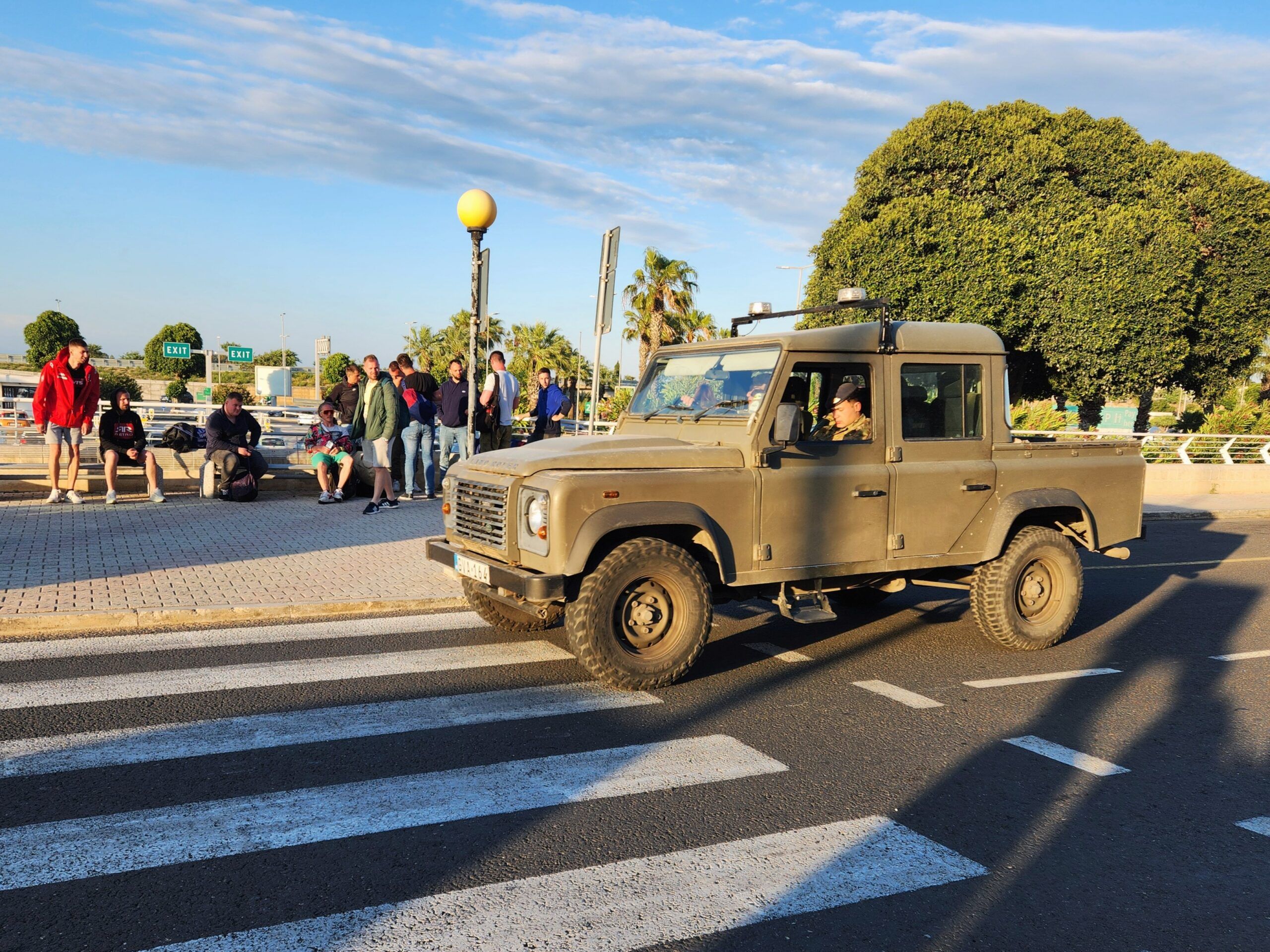 Classic Cars of Malta: Automotive Melting Pot - Ford, Morris, Suzuki, Skoda, etc 2 Army Land Rover outside the airport.