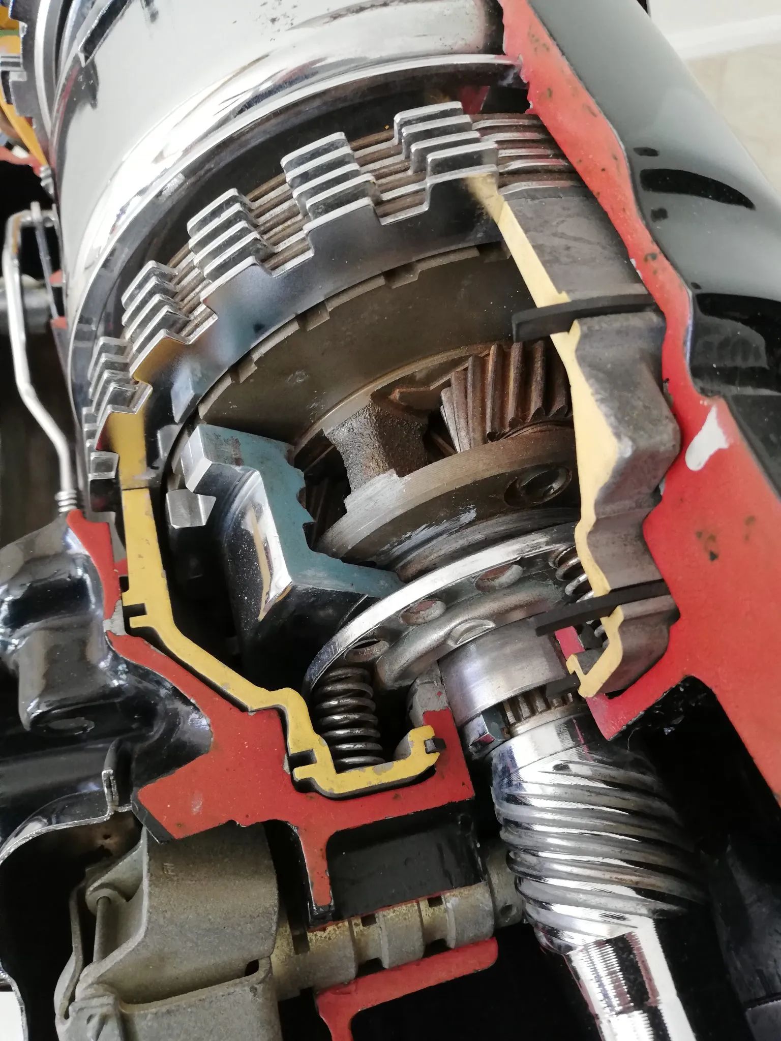 Rear portion of an automatic transmission cutaway