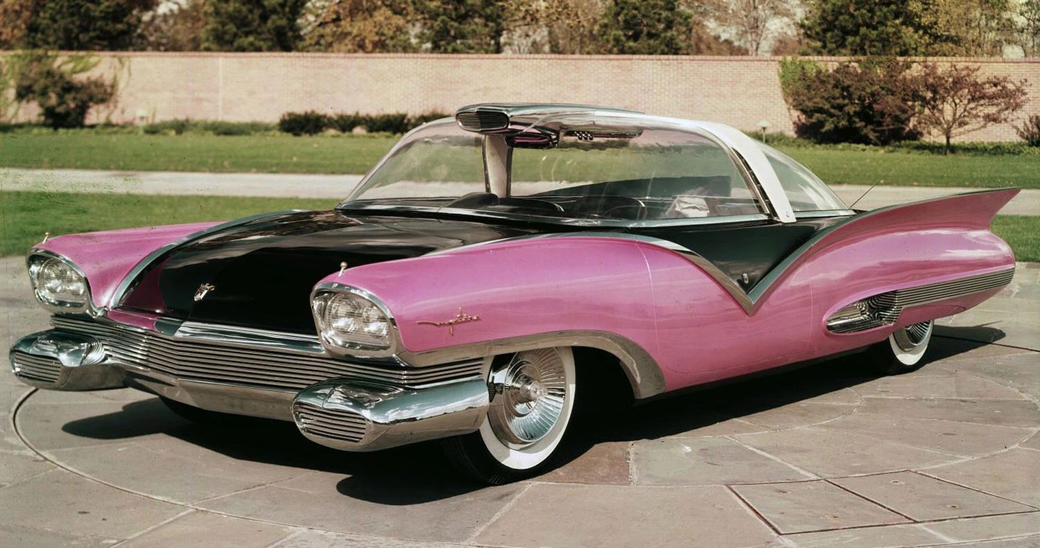 The 1957–1959 Ford-Chevrolet Sales Race: Busting Some Myths About When Ford Finally Beat Chevrolet — Twice 10 Left front 3q view of a pink and black Ford show car
