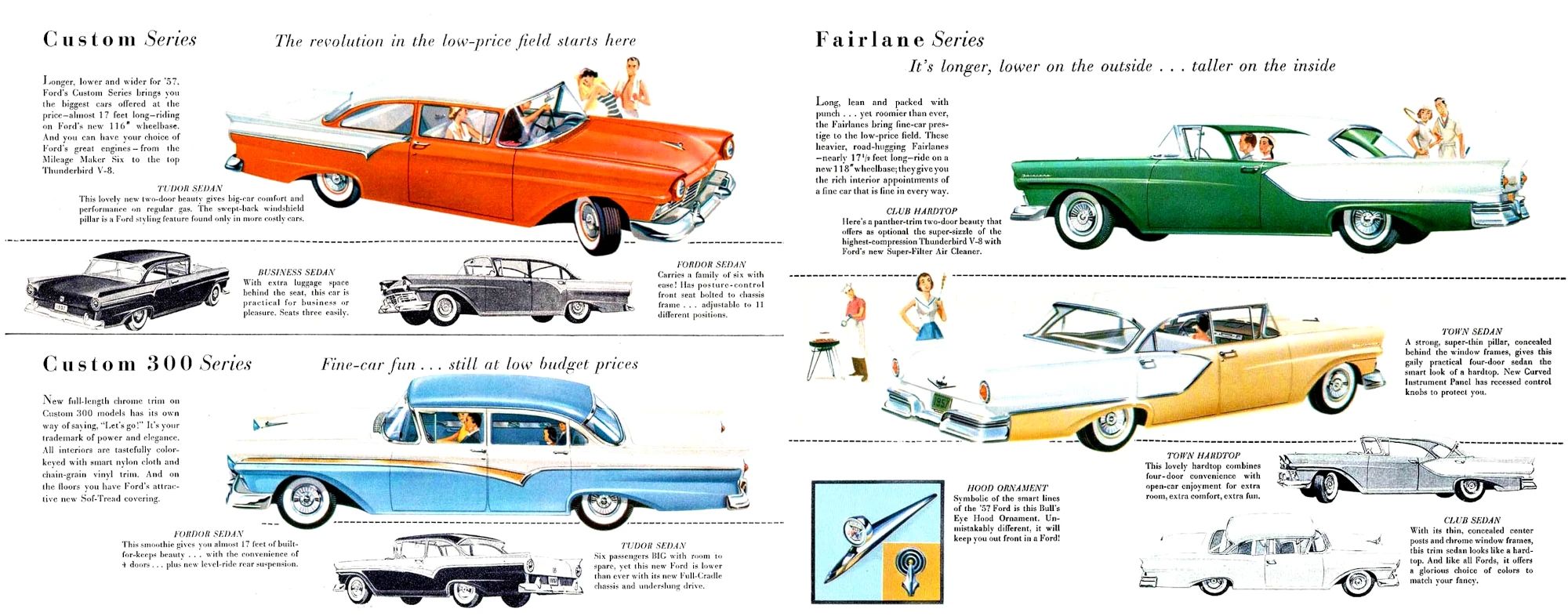 The 1957–1959 Ford-Chevrolet Sales Race: Busting Some Myths About When Ford Finally Beat Chevrolet — Twice 4 Two-page brochure spread illustrating the various 1957 Ford car lines (not including Thunderbird)