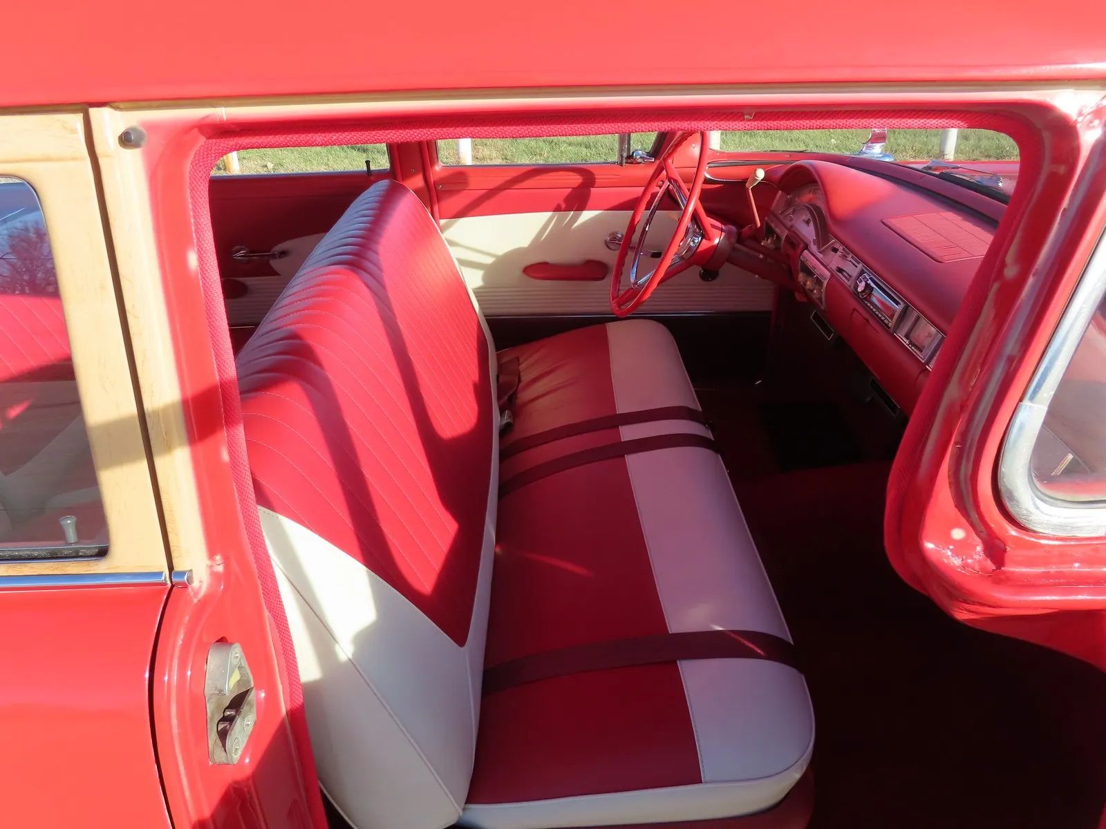 1958 Oldsmobile Dynamic 88 Fiesta Wagon: Looks Like A Fancy Cake, But Less Roomy Than A Country Squire 12 Front seat of a 1958 Ford station wagon, seen through the right front door