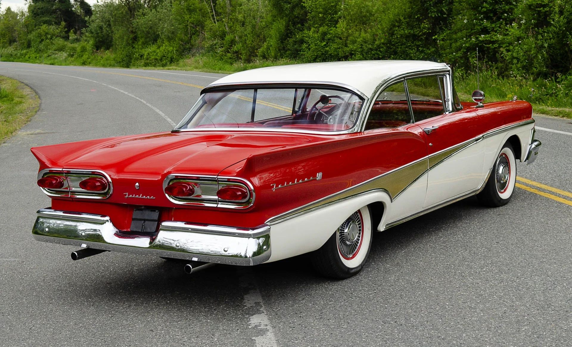 The 1957–1959 Ford-Chevrolet Sales Race: Busting Some Myths About When Ford Finally Beat Chevrolet — Twice 24 Right rear 3q view of a two-tone 1958 Ford two-door hardtop