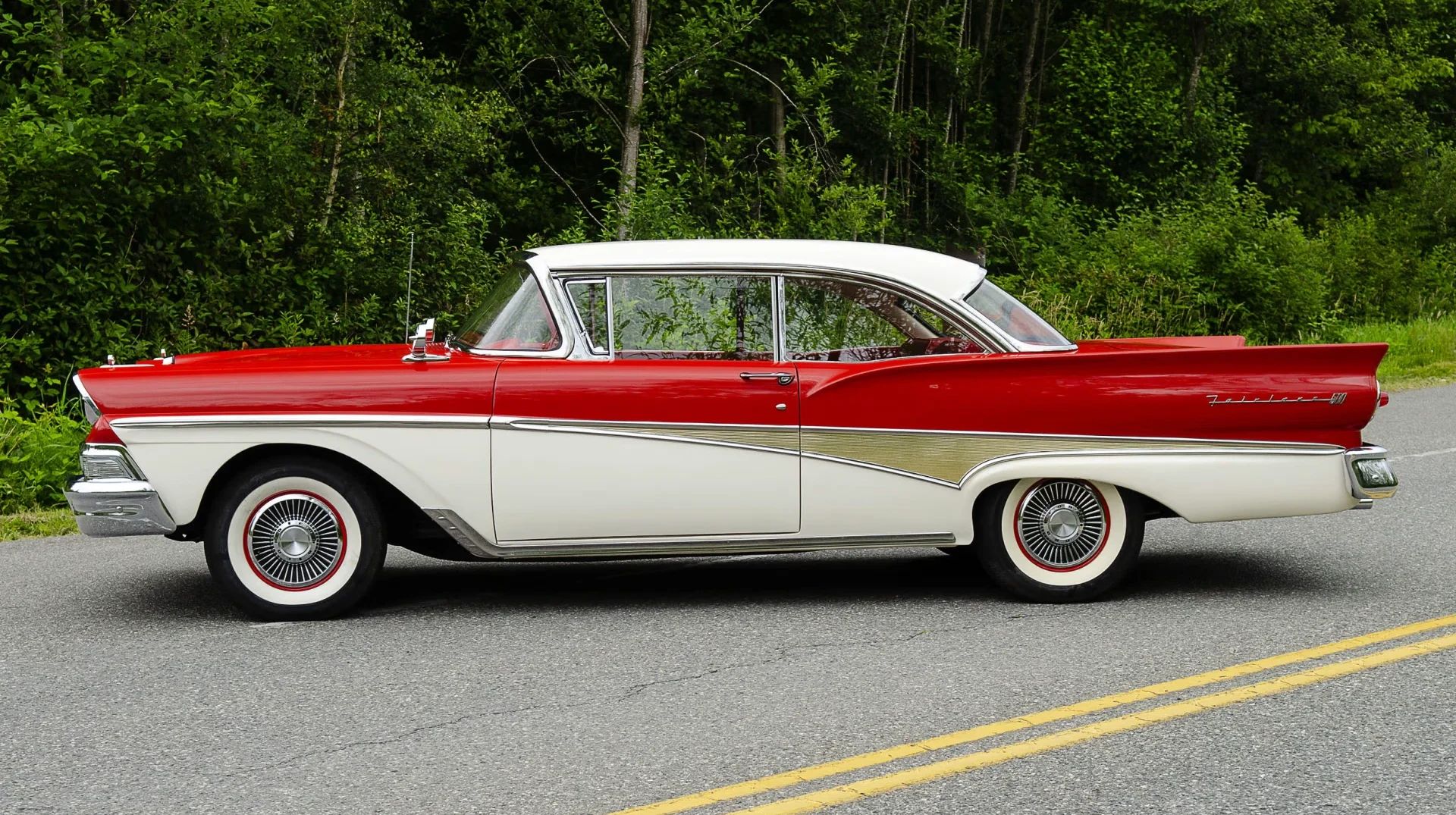 The 1957–1959 Ford-Chevrolet Sales Race: Busting Some Myths About When Ford Finally Beat Chevrolet — Twice 28 Left side view of a two-tone 1958 Ford two-door hardtop