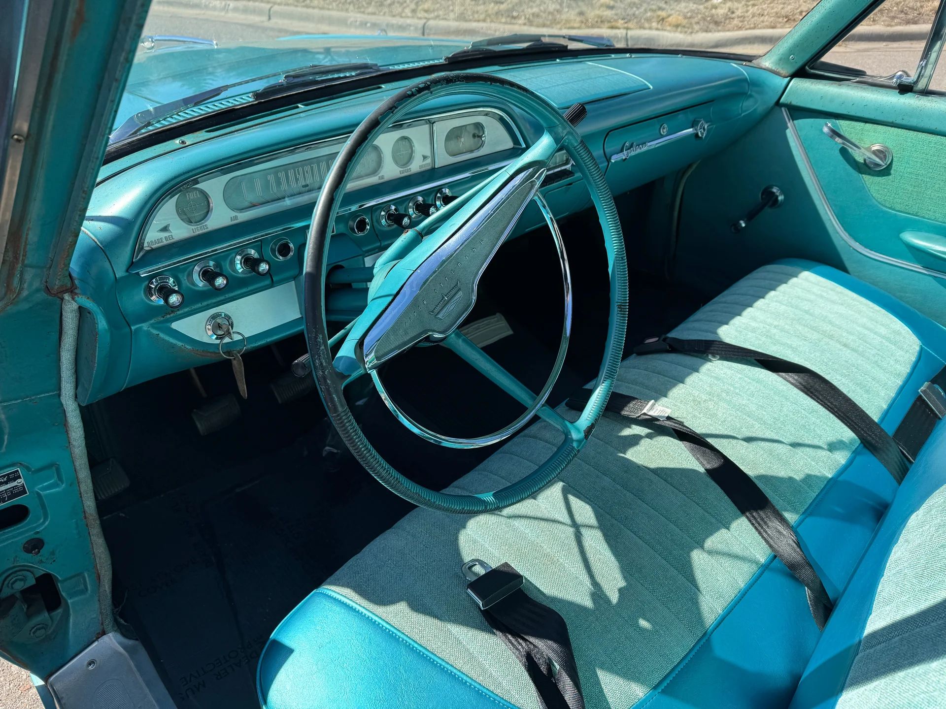 1960 Ford Galaxie Town Sedan: Rare Six And Overdrive In One Of Ford's Biggest Full-Size Flops 9 Dashboard and front seat of a 1960 Ford