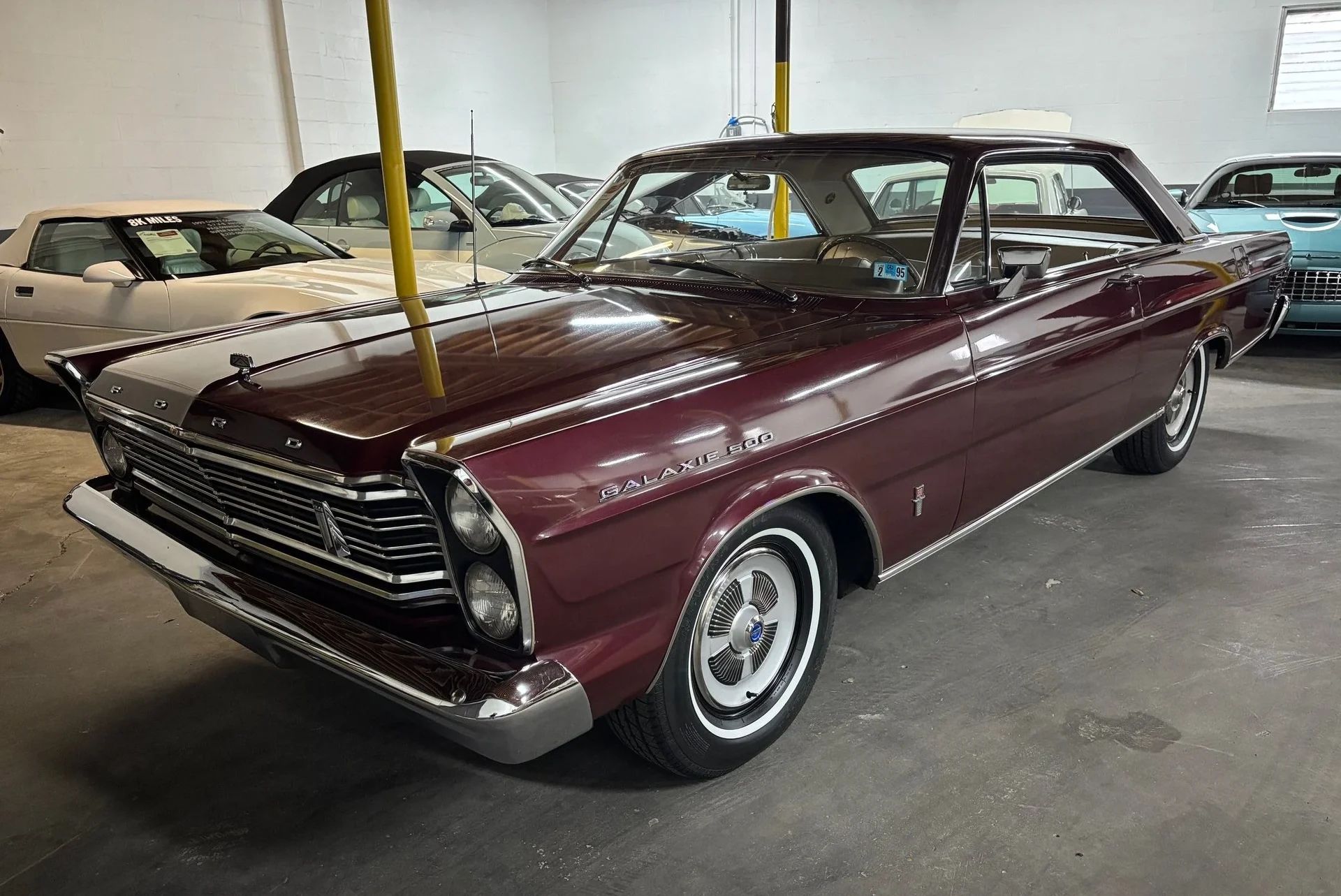 1965 Ford Galaxie 500 Fastback: Bench Seat And Rare 4-Speed With A Z-Code 390 14 Left front 3q view of a 1965 Ford full-size two-door hardtop in a garage space