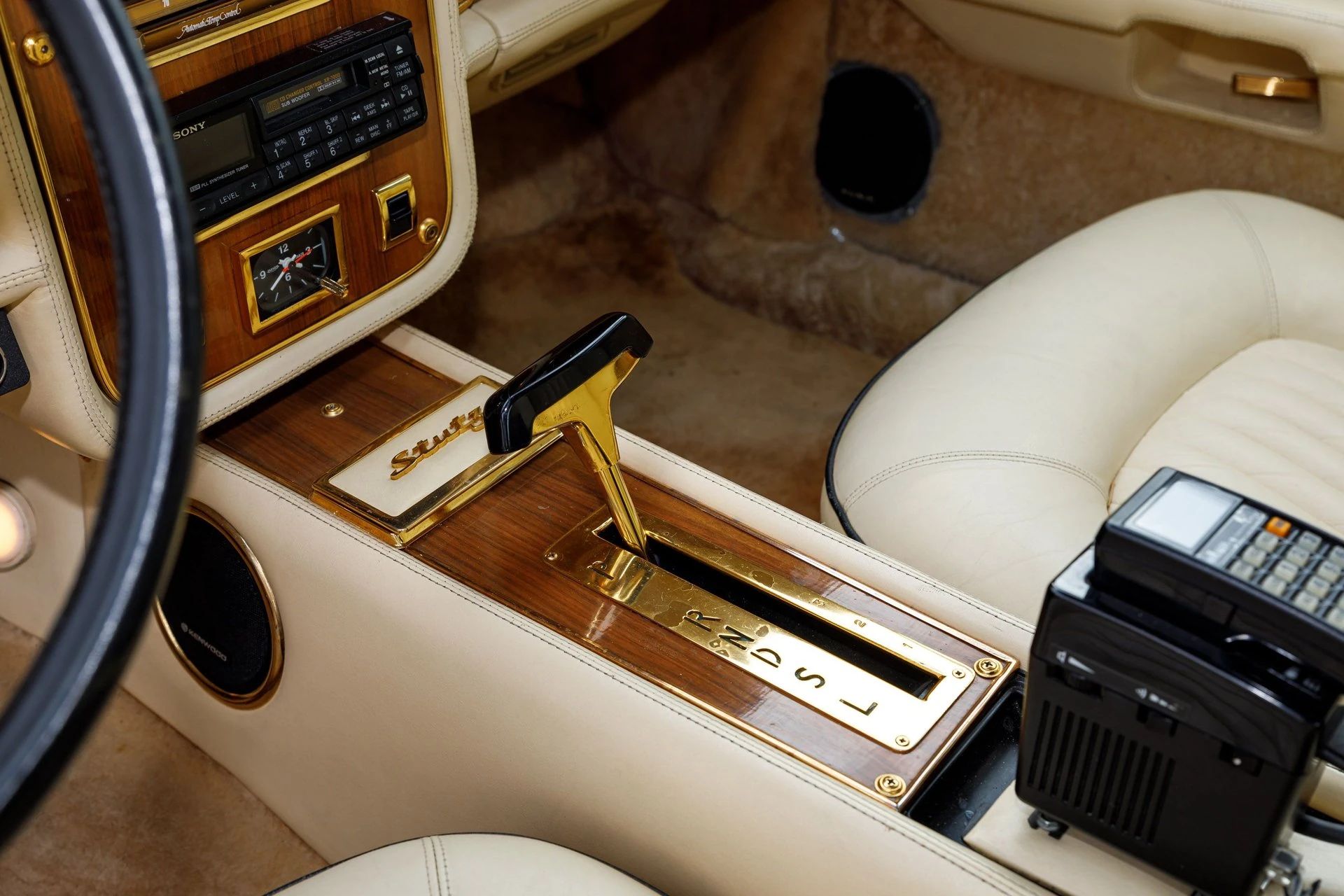 Automatic shifter in the center console of a 1978 Stutz