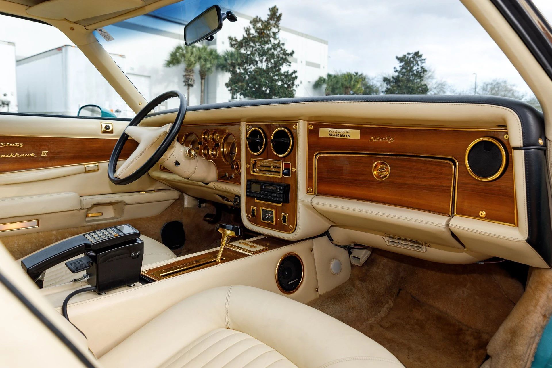 Right side of the dashboard of a 1978 Stutz, which looks like a fancy Grand Prix