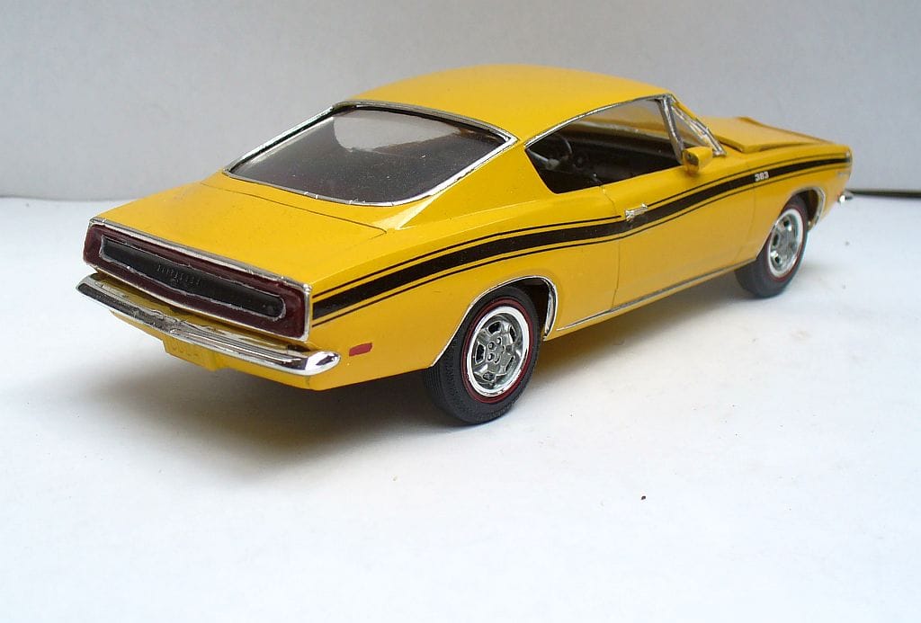 From Pinstripes to Racing Stripes in Scale Models: A Quick Look At The Evolution Of Car Trim And Graphics, Part 1 18 69 Cuda ylw 2 1