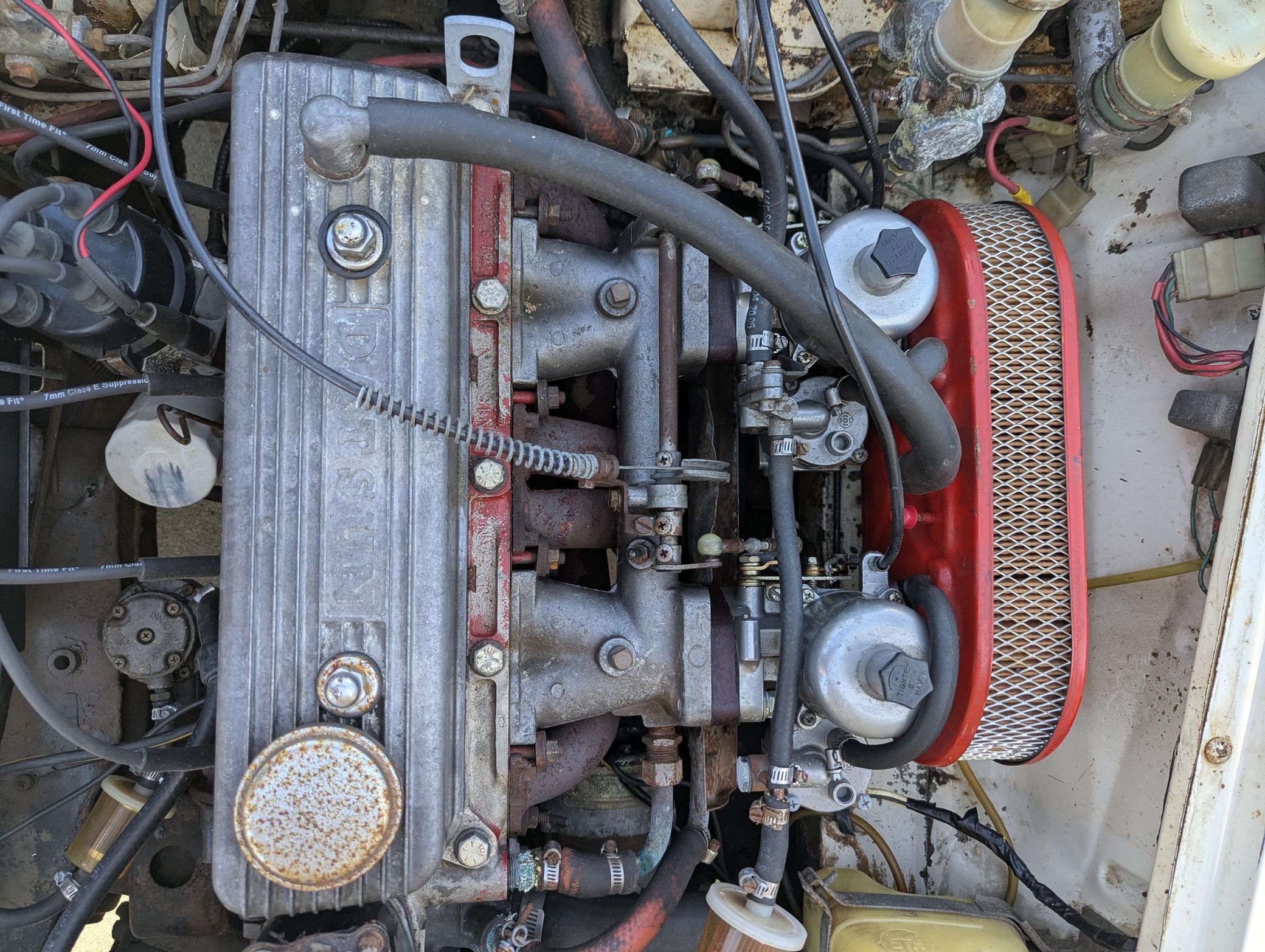 1969 Datsun 1600 Roadster: A Fun Winter Project With A Pile Of Spare Parts 3 1969 Datsun 1600 Roadster engine compartment