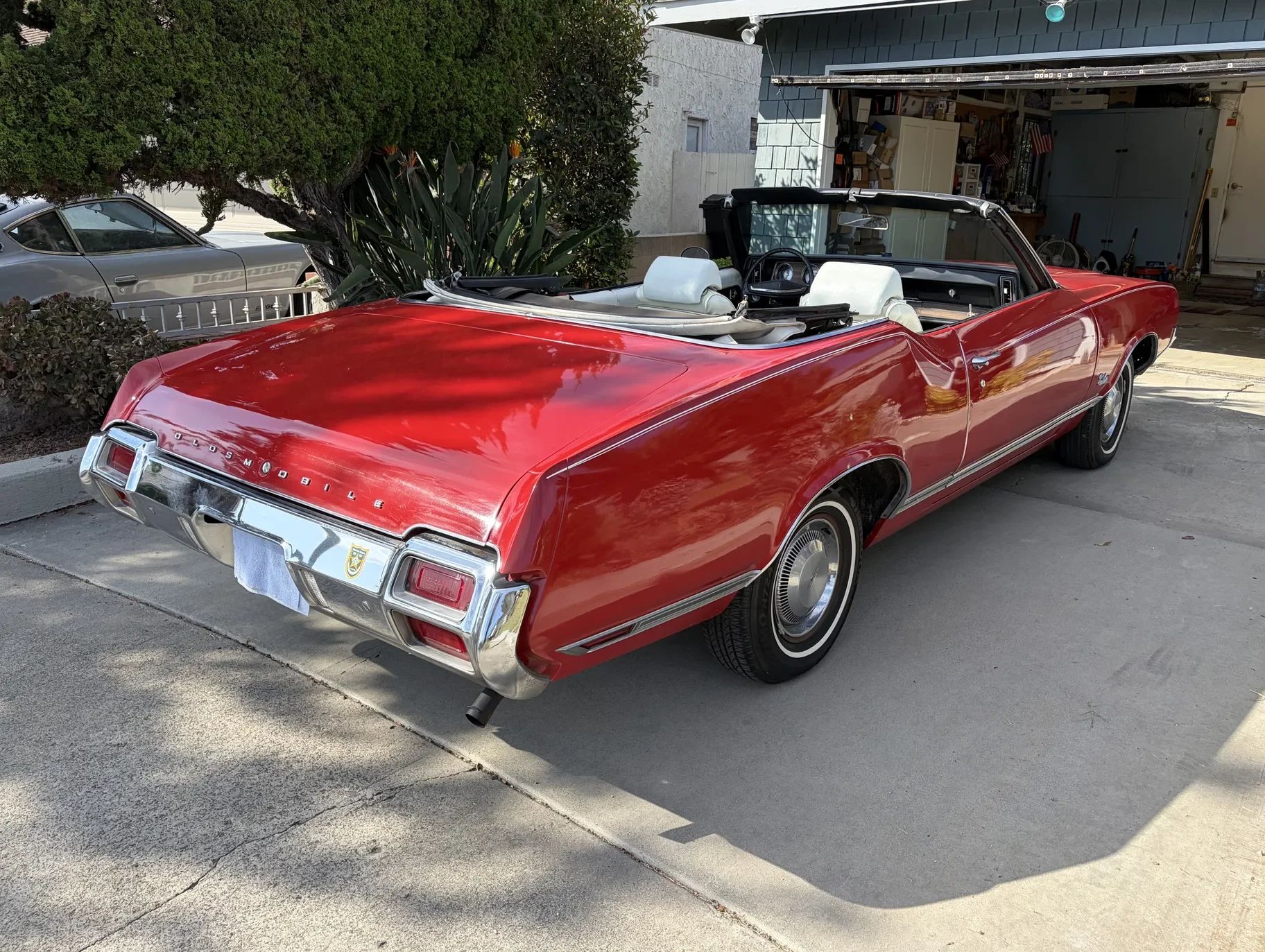 1971 Oldsmobile Cutlass Supreme Convertible: A Solid Driver With Only 82,000 Miles 10 Passenger rear 3q view of red 1971 Oldsmobile Cutlass Supreme Convertible