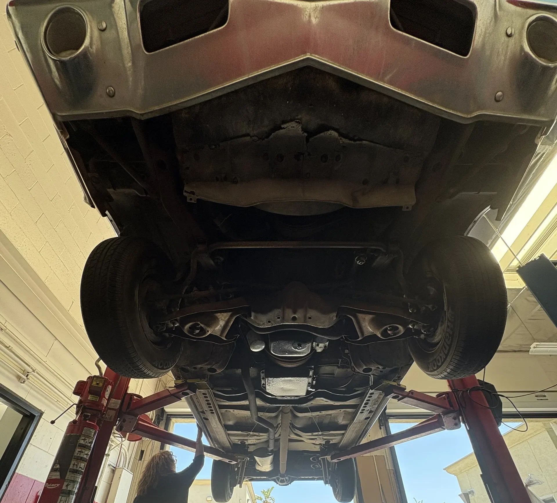 1971 Oldsmobile Cutlass Supreme Convertible: A Solid Driver With Only 82,000 Miles 8 1971 Cutlass undercarriage on two-post lift