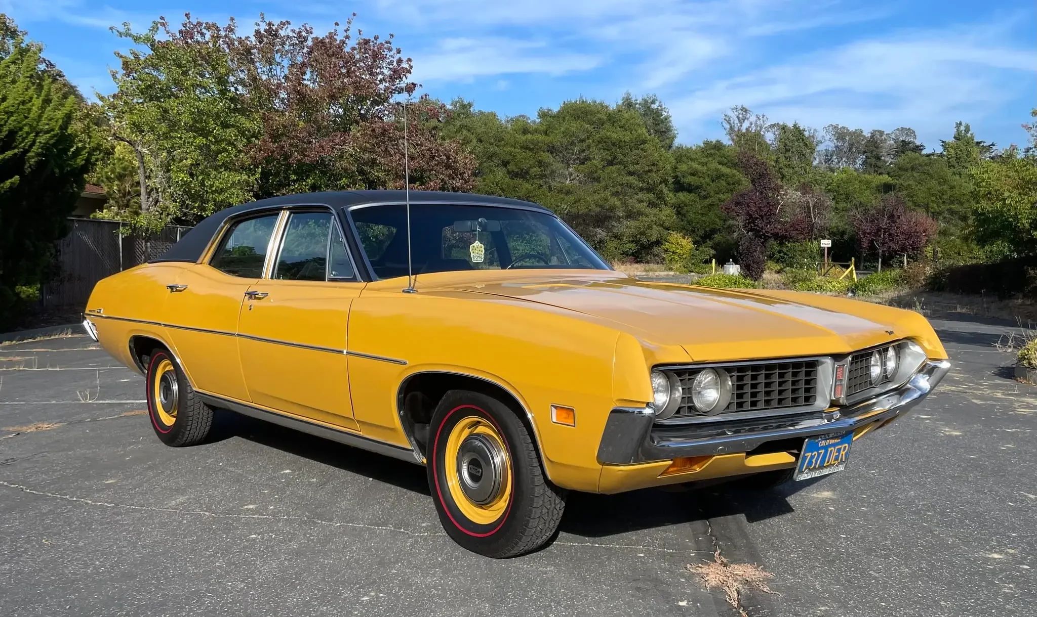 1971 Ford Torino 500 Sedan: Color And Condition Make The Difference With This Two-Owner Torino 1 Passenger front 3q image of yellow 1971 Ford Torino 500 sedan
