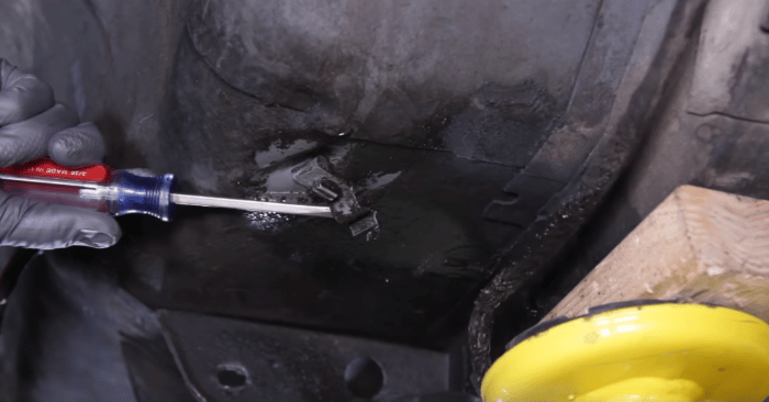 1988 Mustang GT Convertible: Why It Took Over Two Hours To Replace The Speedometer Cable 11 Speedometer cable clip on floorpan