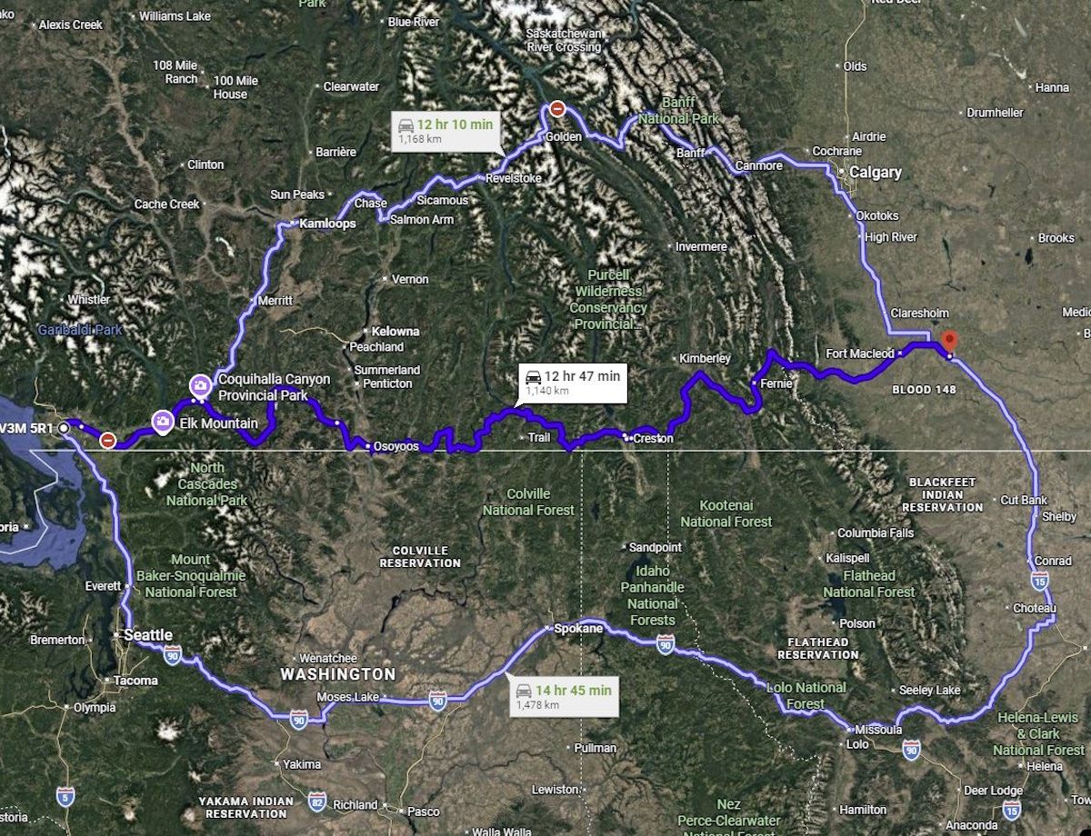 Map of the route.