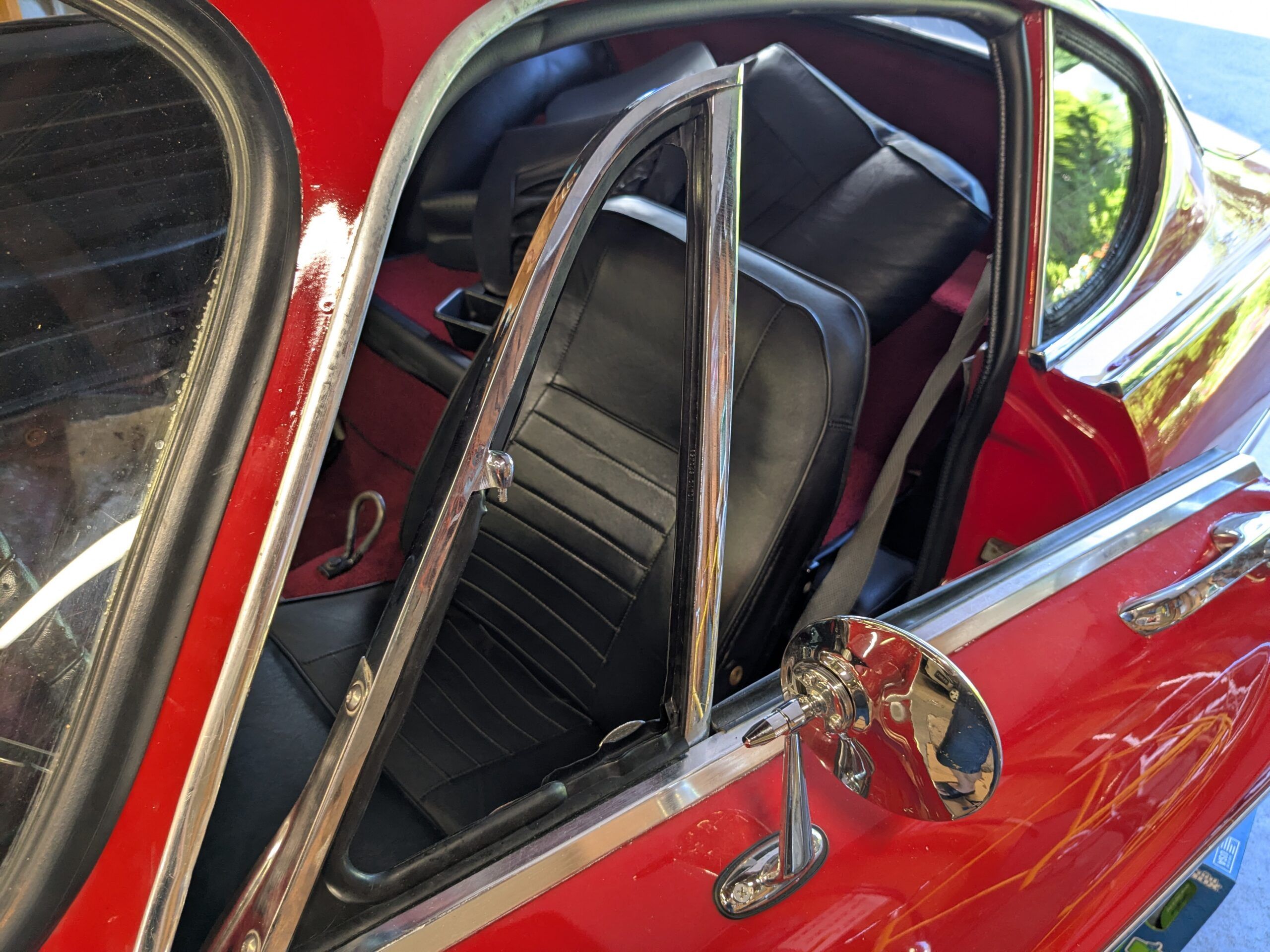 My 1967 Volvo 1800S: A Year After Its Purchase, I No Longer Completely Regret It 9 Driver vent window frame with new seal on 1967 Volvo 1800S