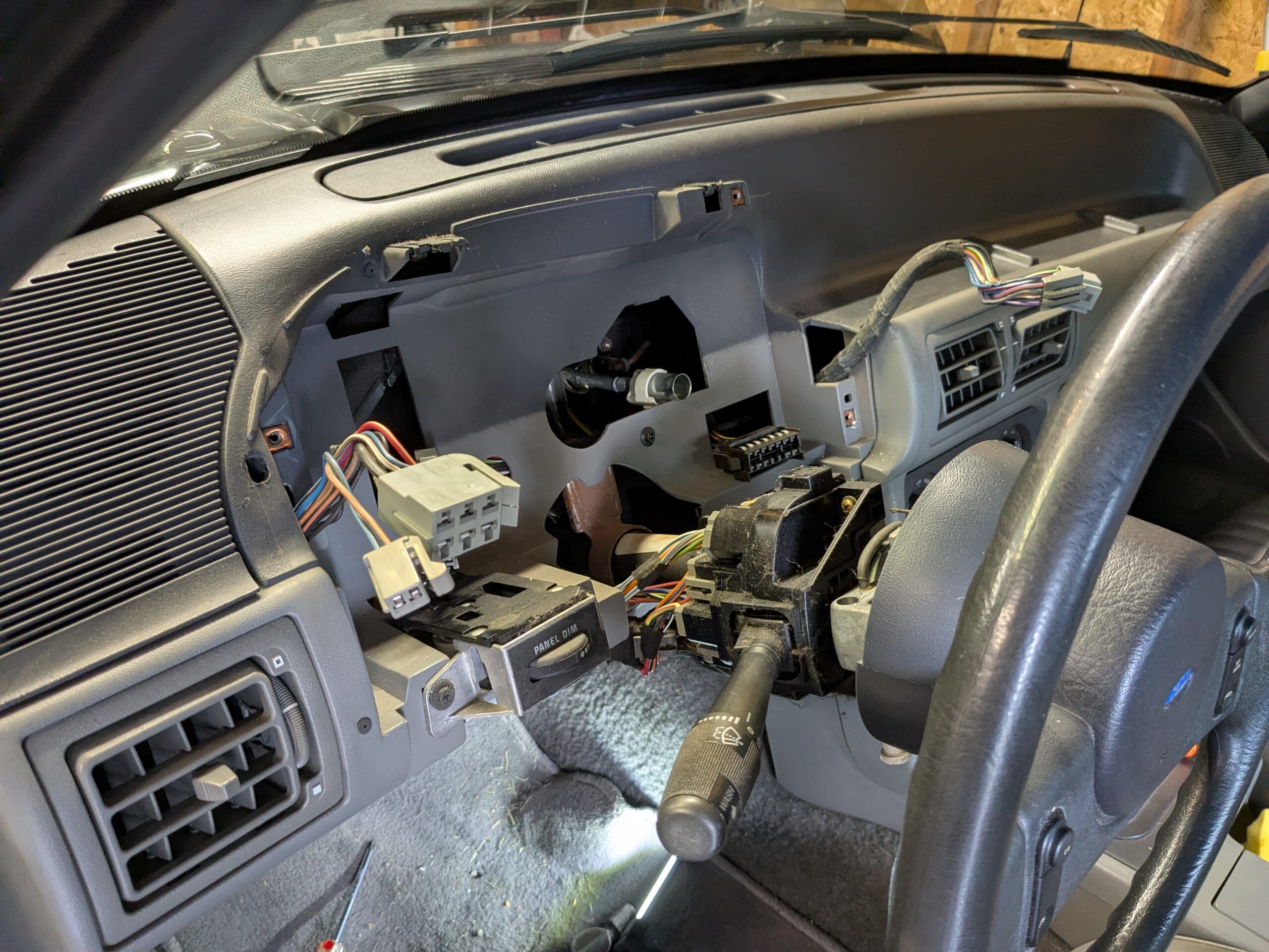 1988 Mustang GT Convertible: Why It Took Over Two Hours To Replace The Speedometer Cable 9 Instrument cluster removed from 1988 Mustang GT dashboard