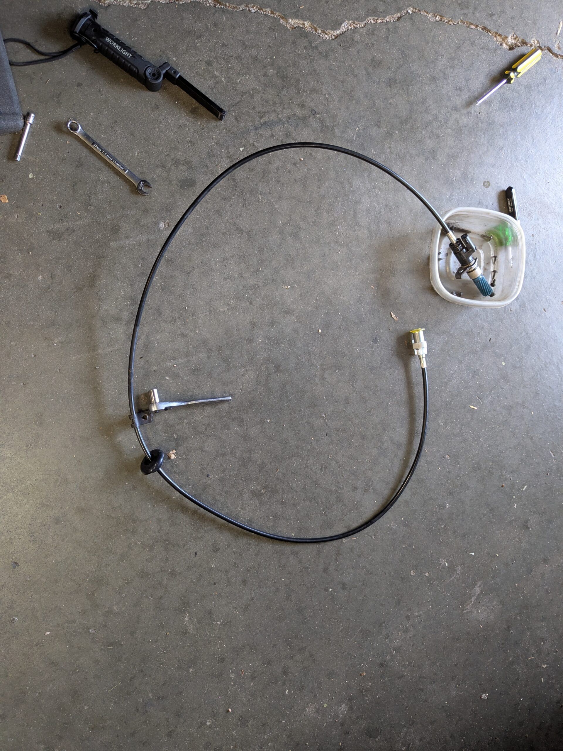 1988 Mustang GT Convertible: Why It Took Over Two Hours To Replace The Speedometer Cable 15 New speedometer cable, ready to install