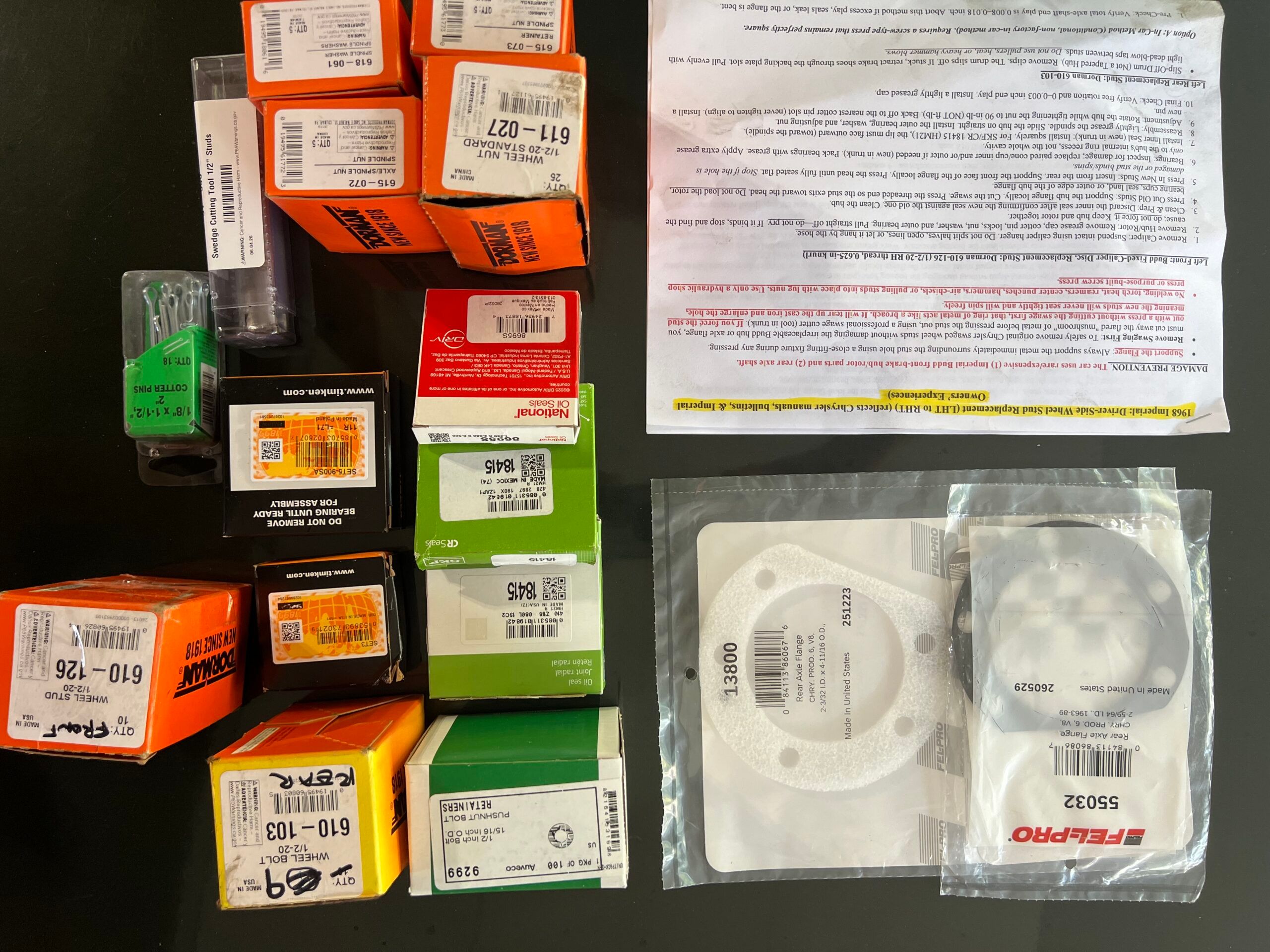 Picture of the tip sheet and parts scaled
