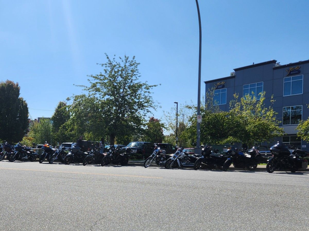 A row of motorbikes.